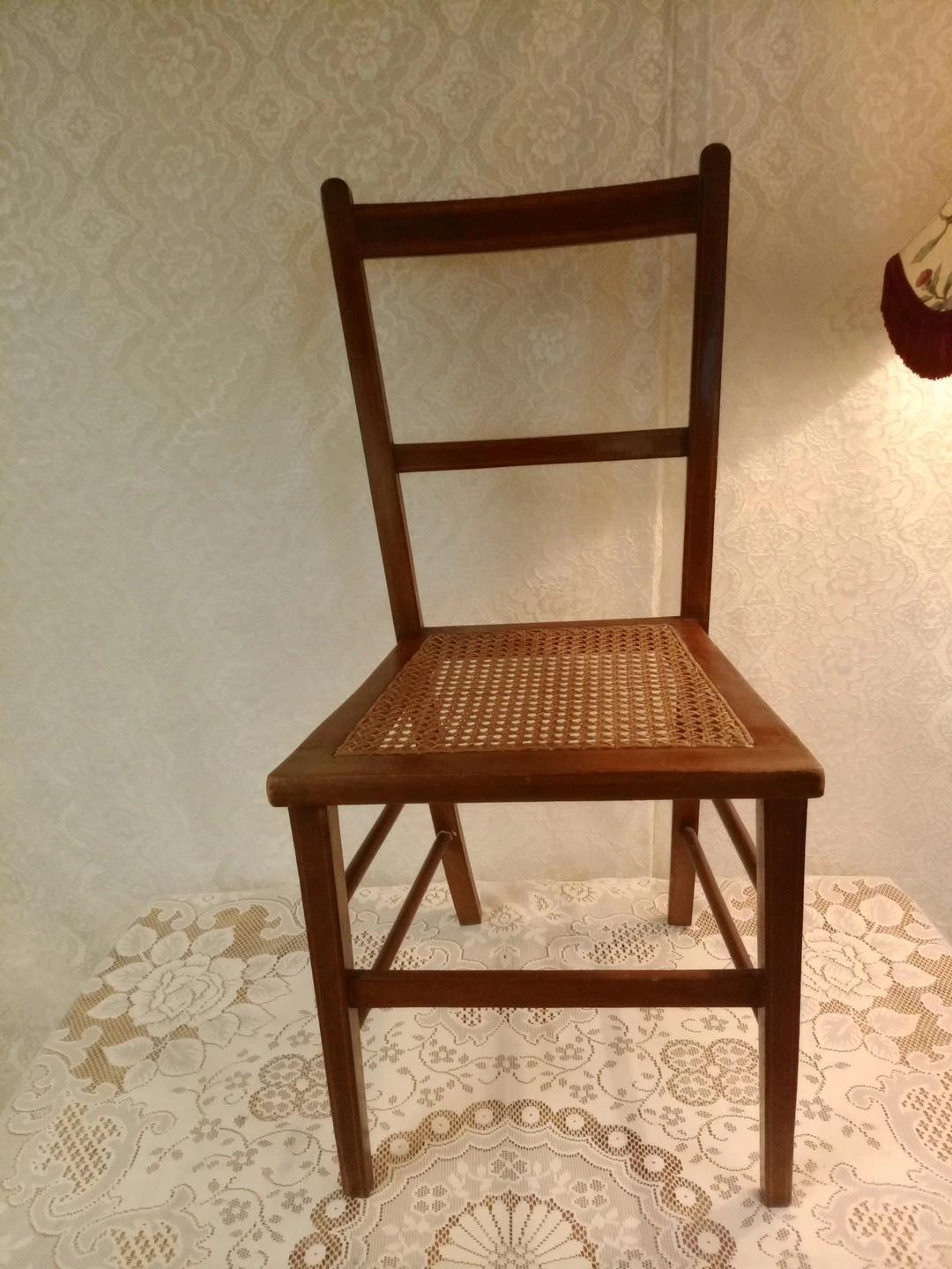 Antique Edwardian Cane Occasional Side Hall Chair (1 of 4)