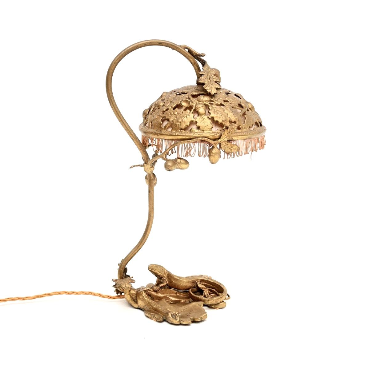 Antique French Art Nouveau Bronze Desk Lamp (1 of 11) Antique French Art Nouveau Bronze Desk Lamp (1 of 11)