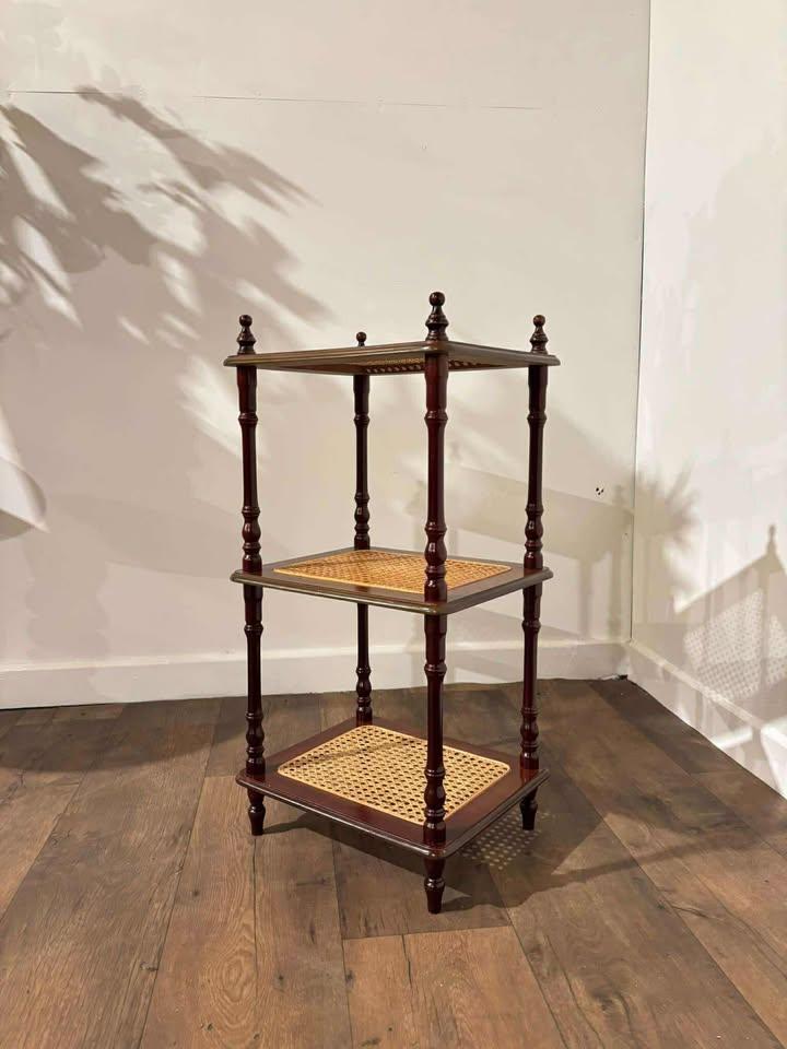 Reproduction Mahogany & Wicker Whatnot (1 of 16)