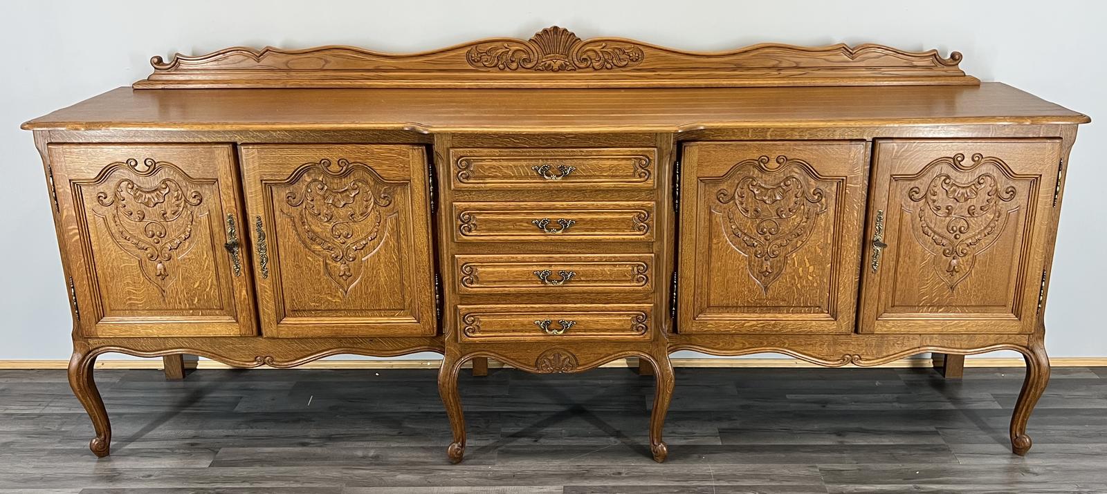 Vintage French Oak Sideboard  Style Buffet Cabinet Cupboard (1 of 16)