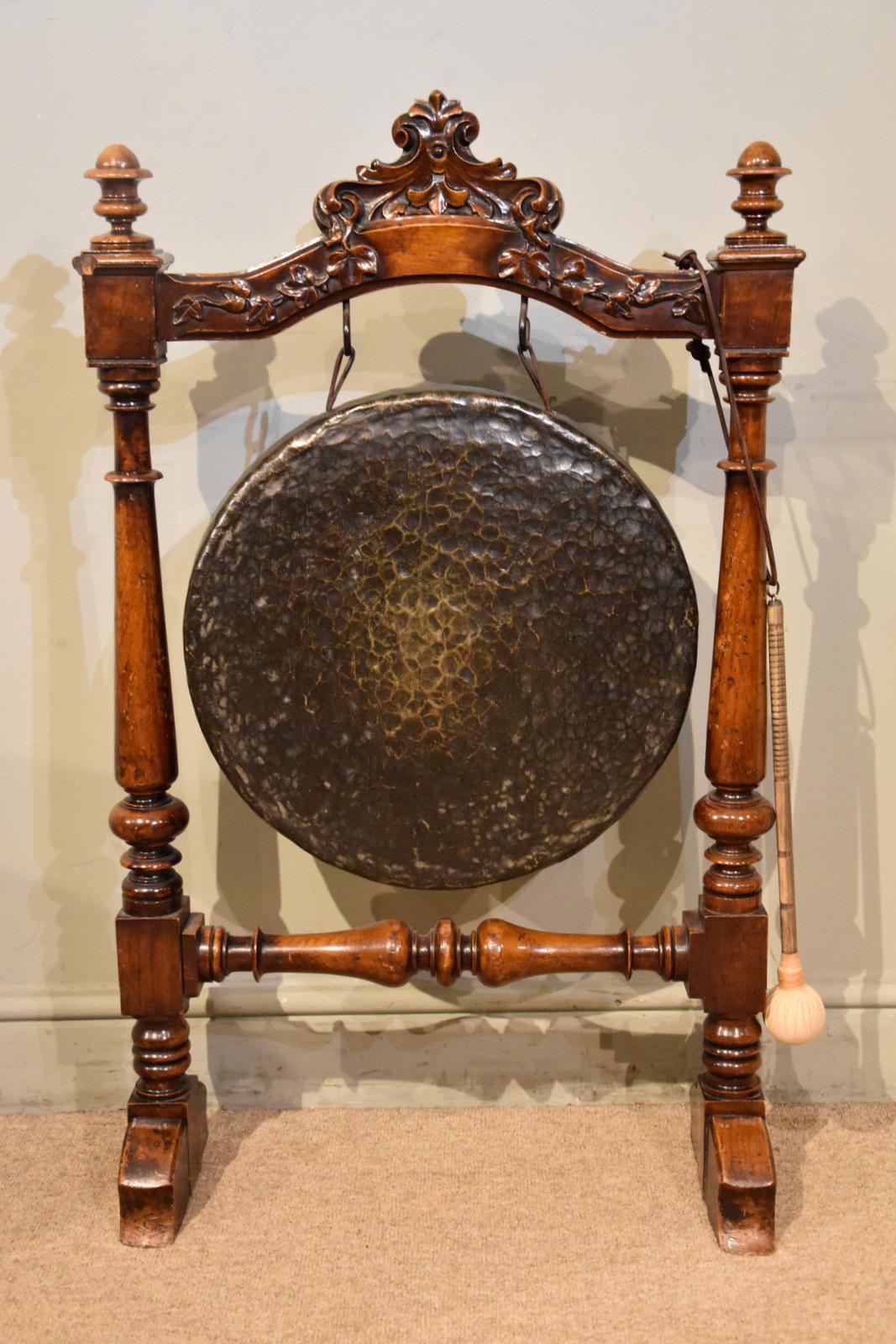19th Century Mahogany Bronze Dinner Gong (1 of 8)