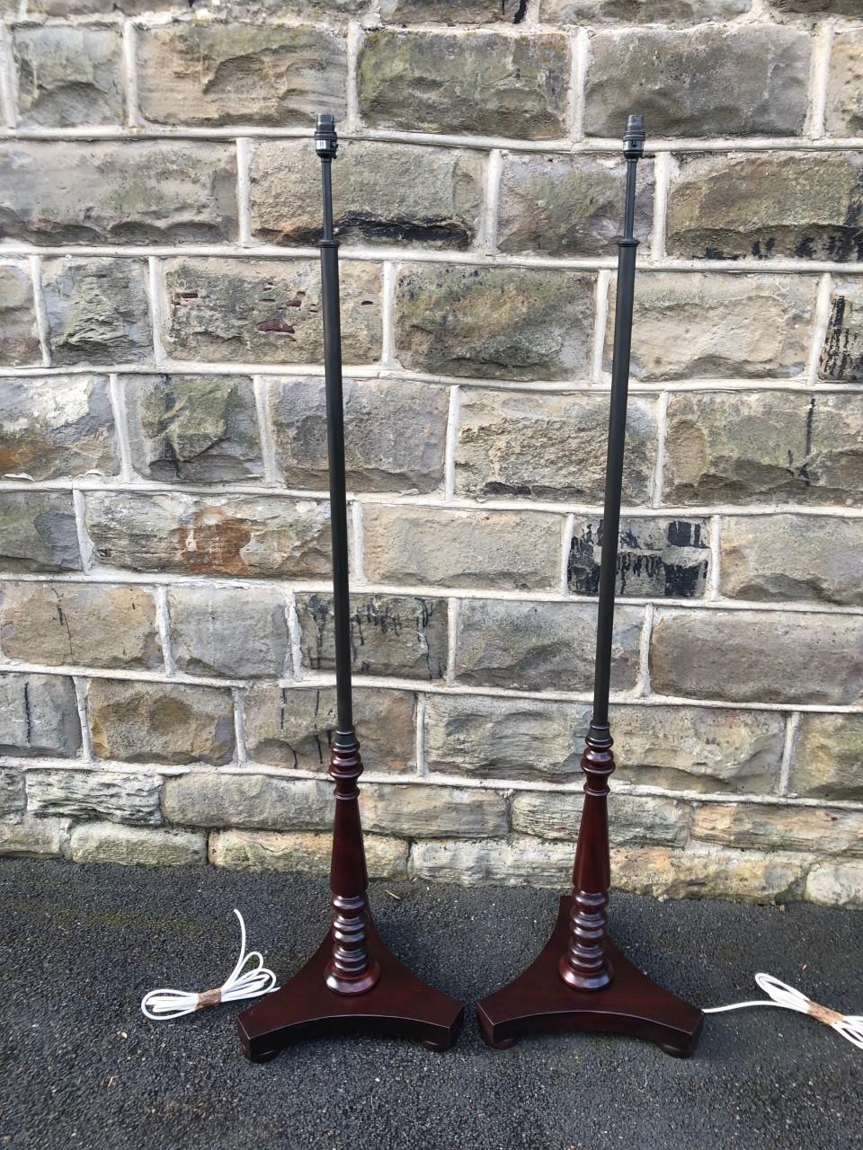 Pair of Antique Mahogany Floor Lamps (1 of 10) Pair of Antique Mahogany Floor Lamps (1 of 10)
