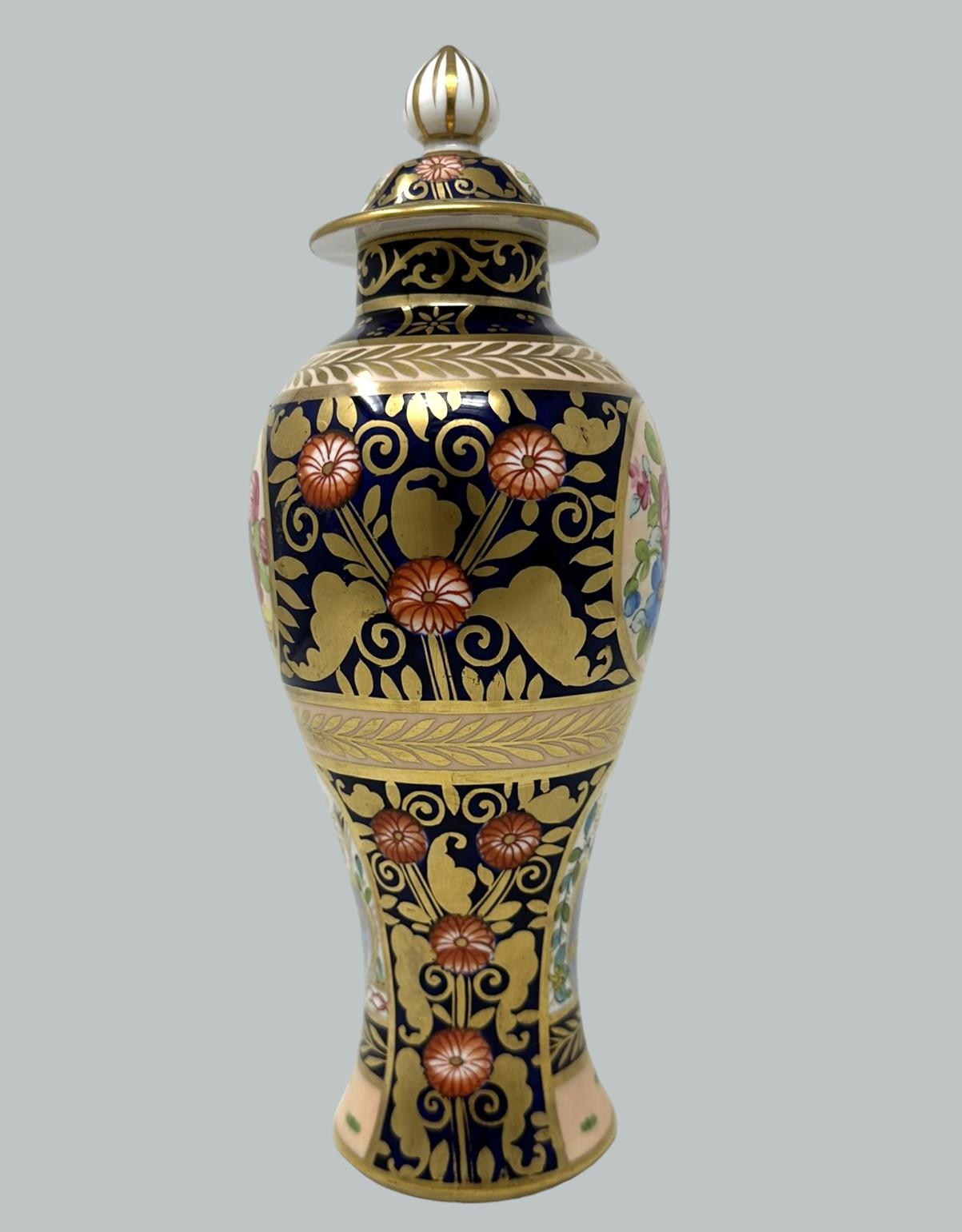 Antique English Crown Derby Staffordshire Bone China Urn Vase Centerpiece - 19th Century (1 of 9)