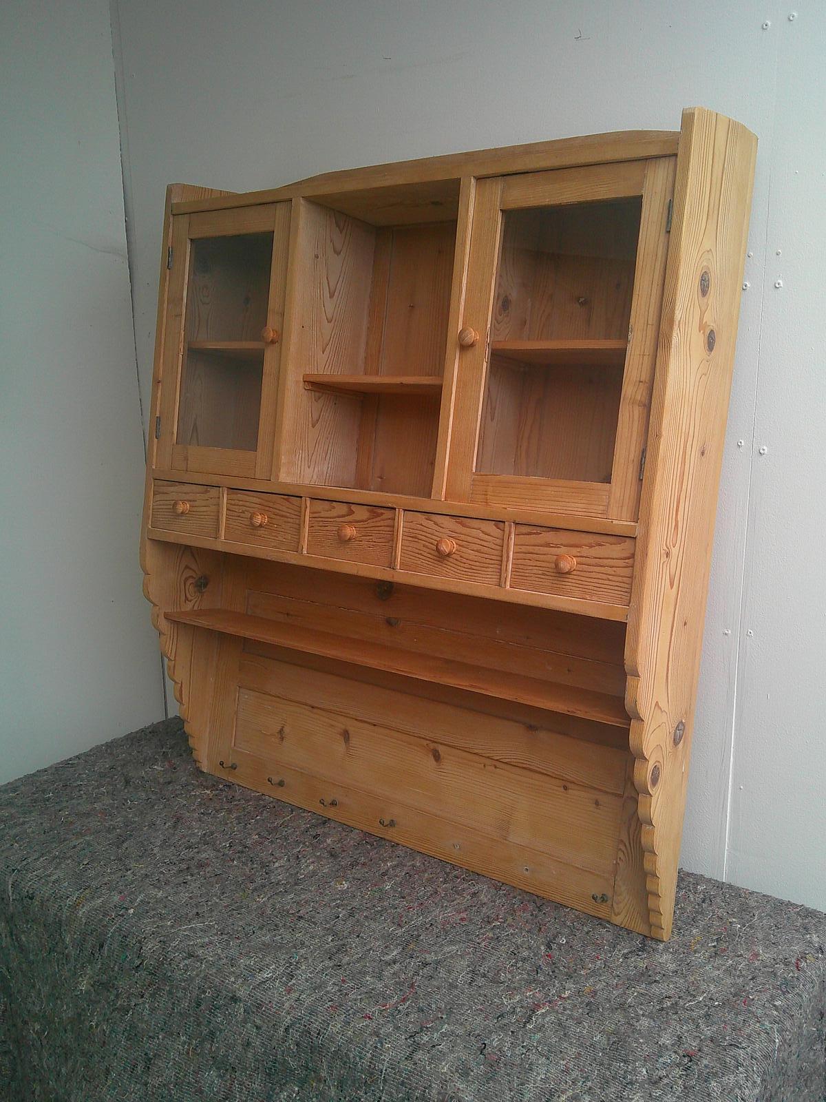 Lovely Antique Pine Victorian Wall Hanging Bathroom Cabinet to wax / paint (1 of 9)