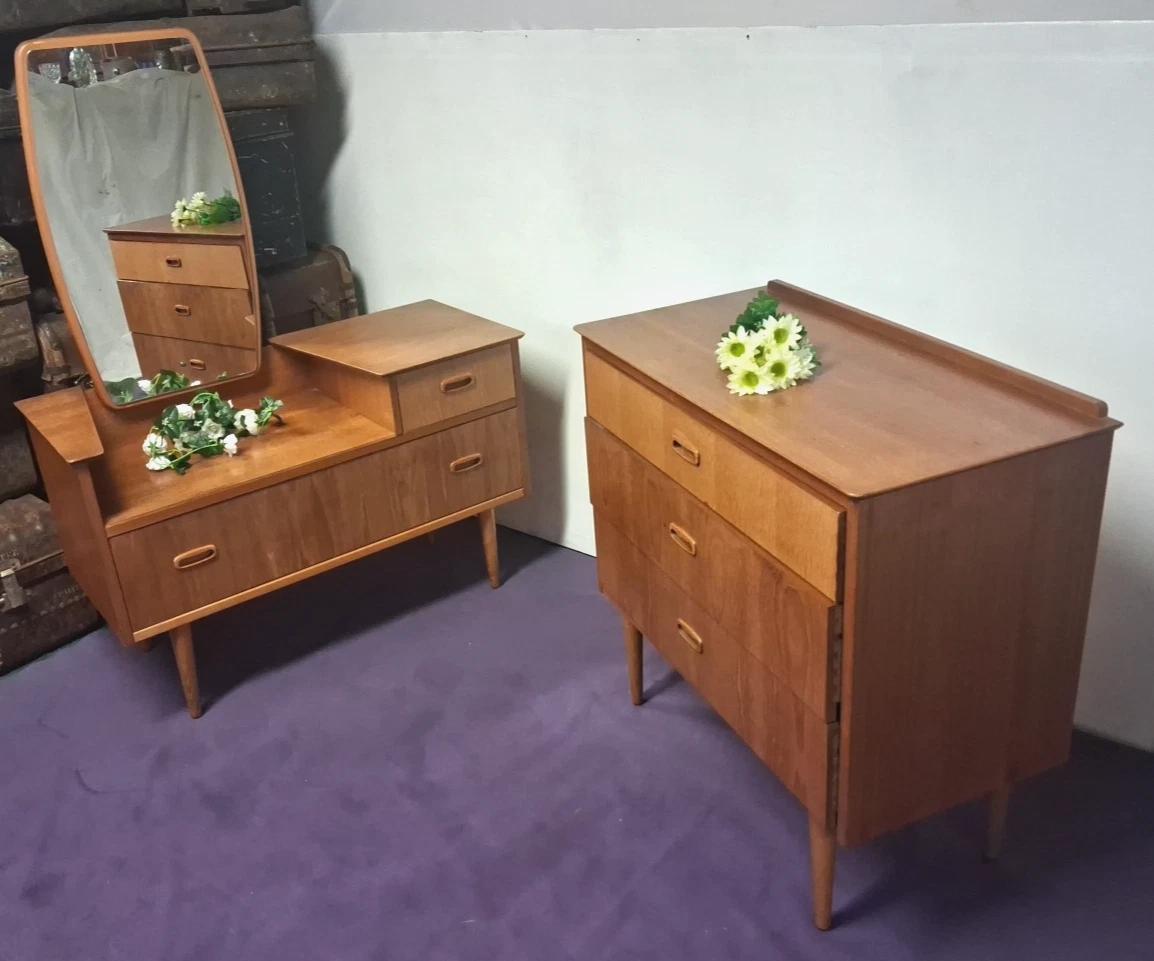 Vintage Mid Century Lebus Teak Dressing Table with Matching Chest of Drawers (1 of 7) Vintage Mid Century Lebus Teak Dressing Table with Matching Chest of Drawers (1 of 7)
