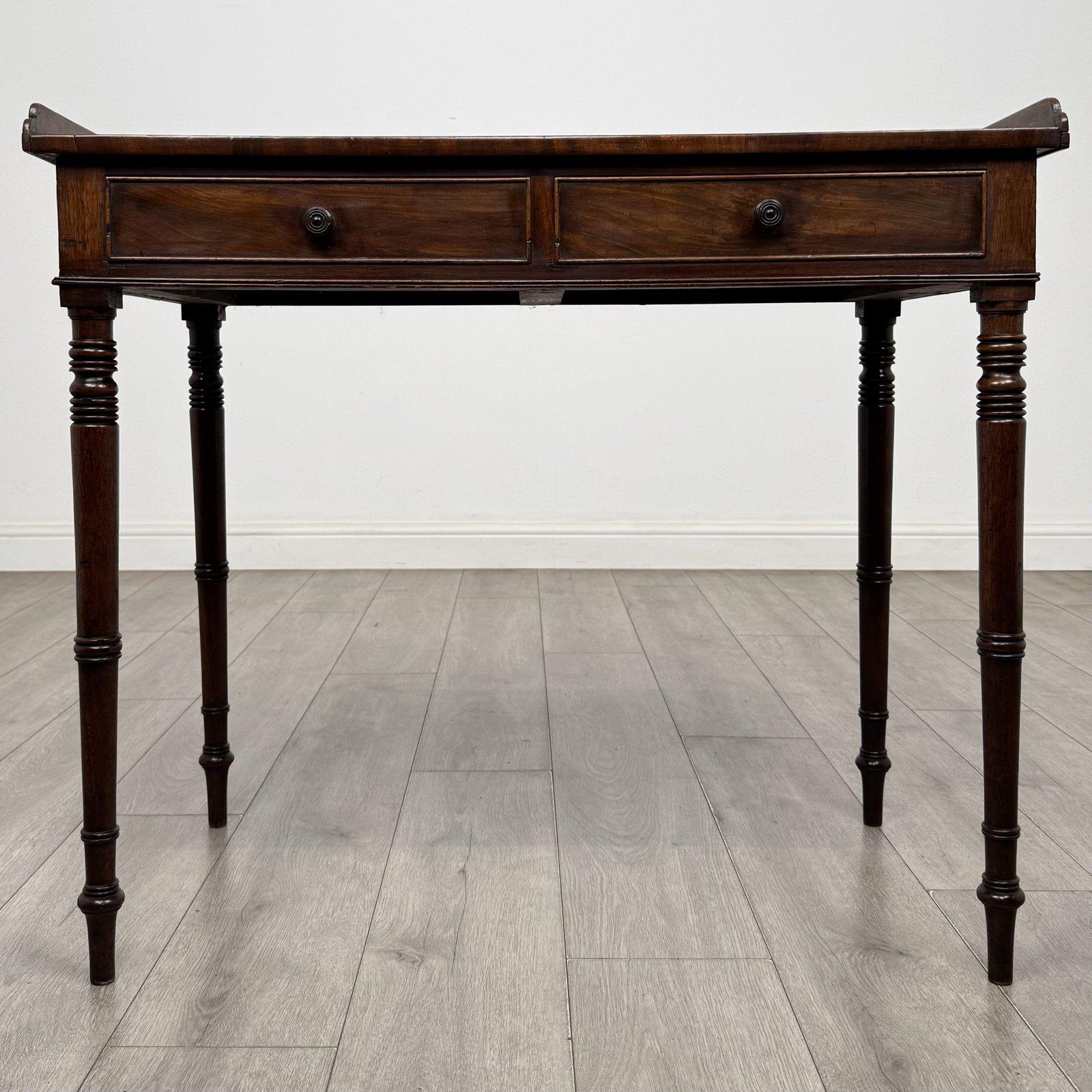 Antique Regency Mahogany Writing Table | Two Drawers & Gallery Top | AF-6751 (1 of 11) Antique Regency Mahogany Writing Table | Two Drawers & Gallery Top | AF-6751 (1 of 11)