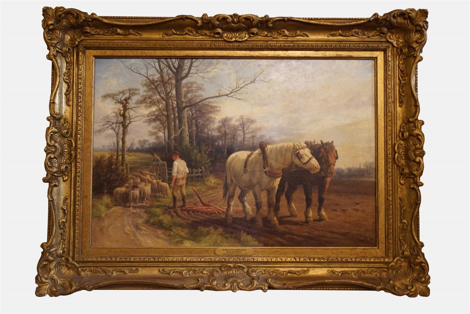 Oil Painting - Field Workers by W H Riggot (1 of 1) Oil Painting - Field Workers by W H Riggot (1 of 1)