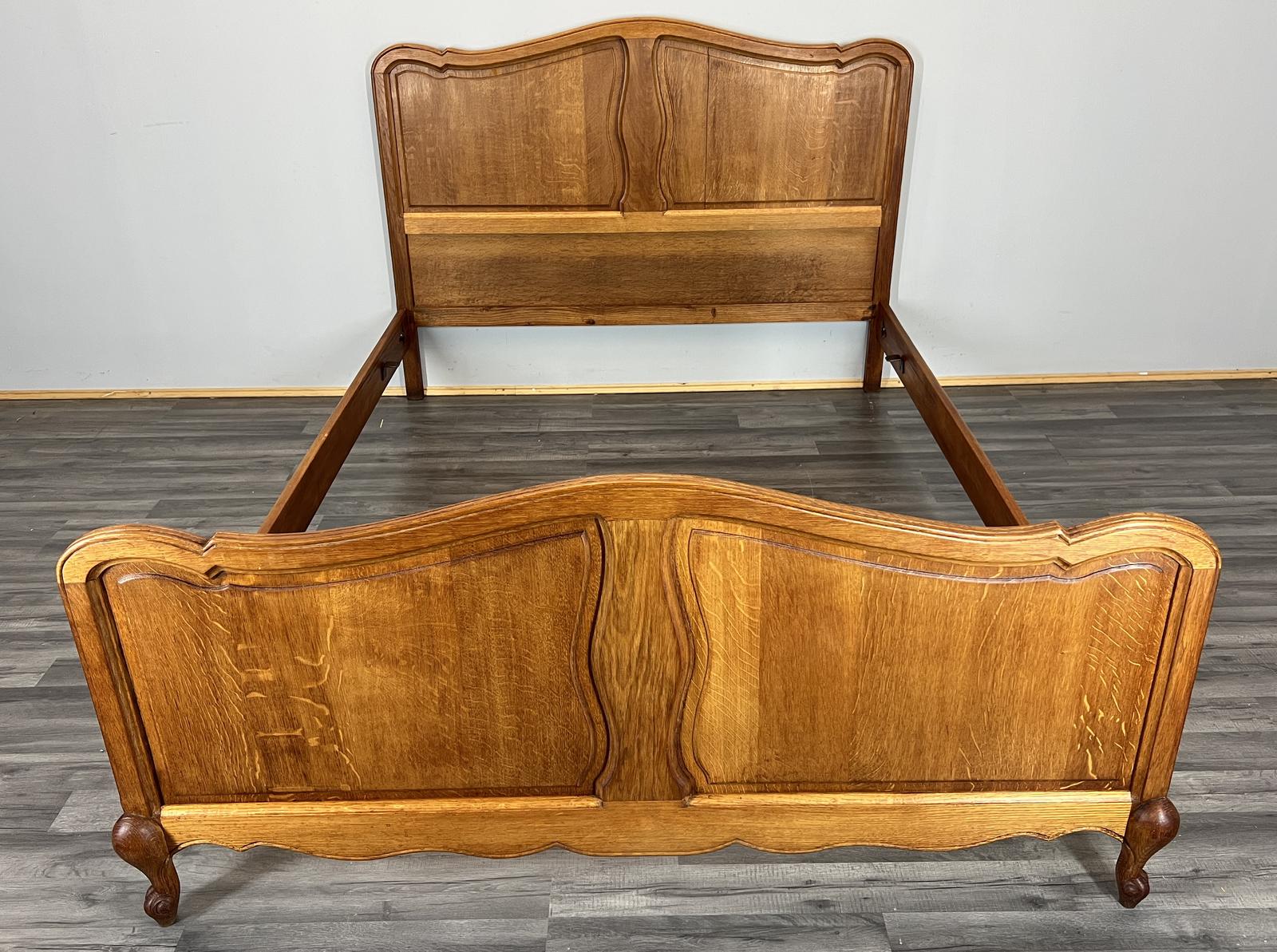 Bed Frame Vintage French Style Oak Double (1 of 13)