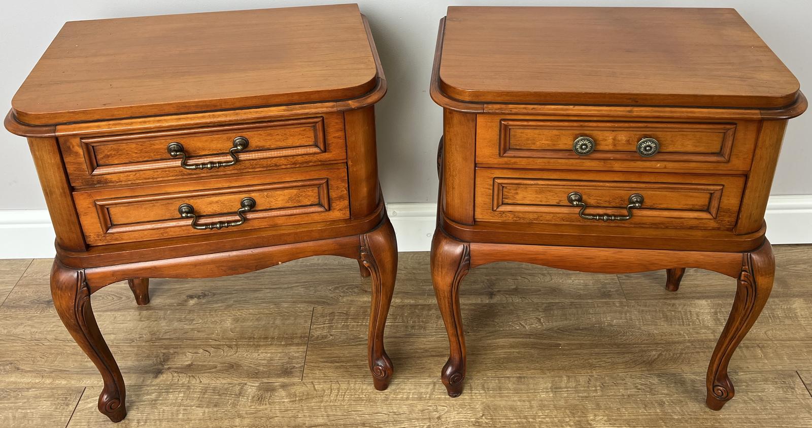 Pair of Bedside Tables Vintage French Nightstands Carved Cabinets (1 of 14) Pair of Bedside Tables Vintage French Nightstands Carved Cabinets (1 of 14)