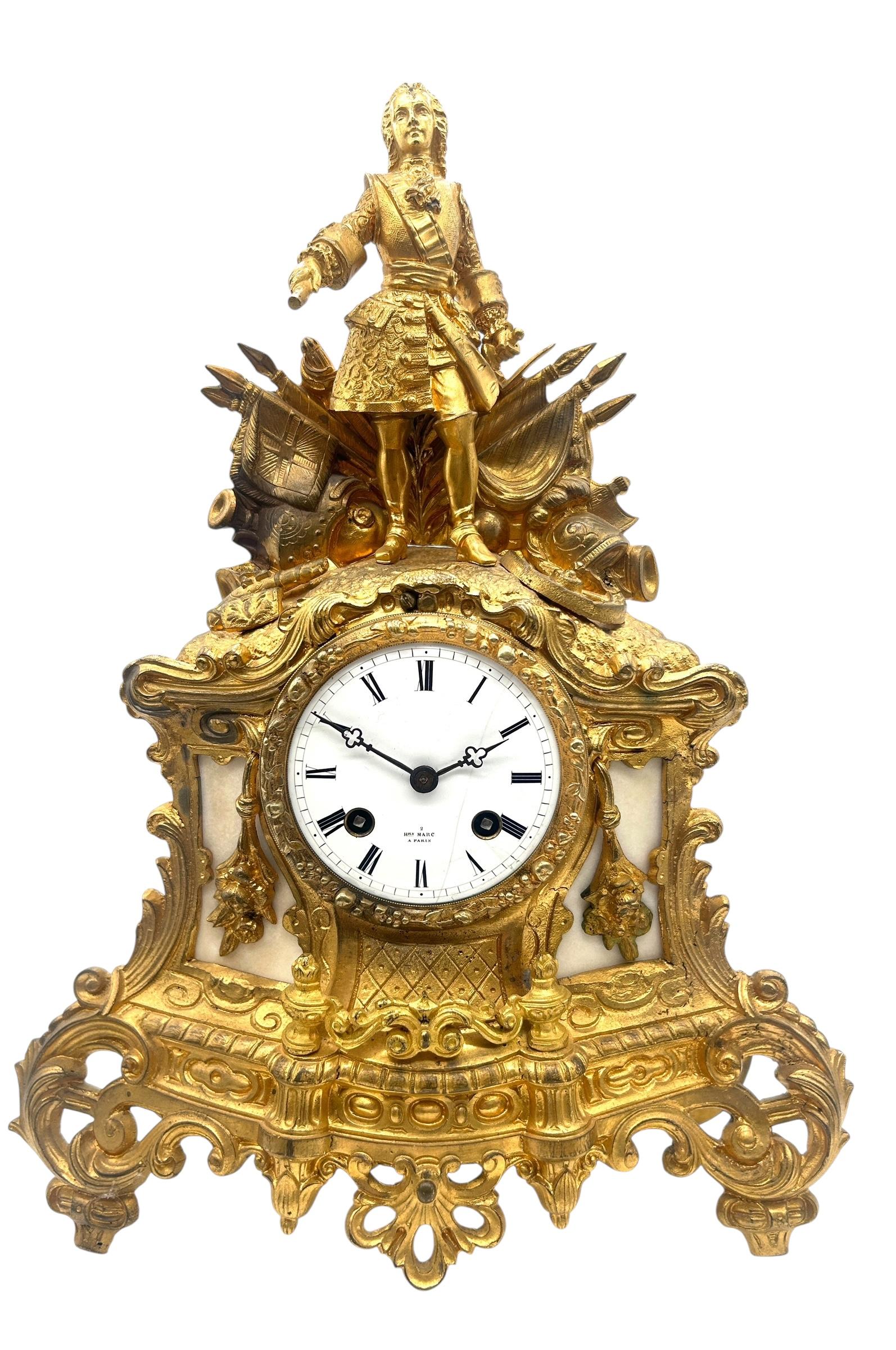 Antique French Gilt Bronze Figural Clock Henry Marc Paris C1850 Silk Suspension (1 of 12) Antique French Gilt Bronze Figural Clock Henry Marc Paris C1850 Silk Suspension (1 of 12)