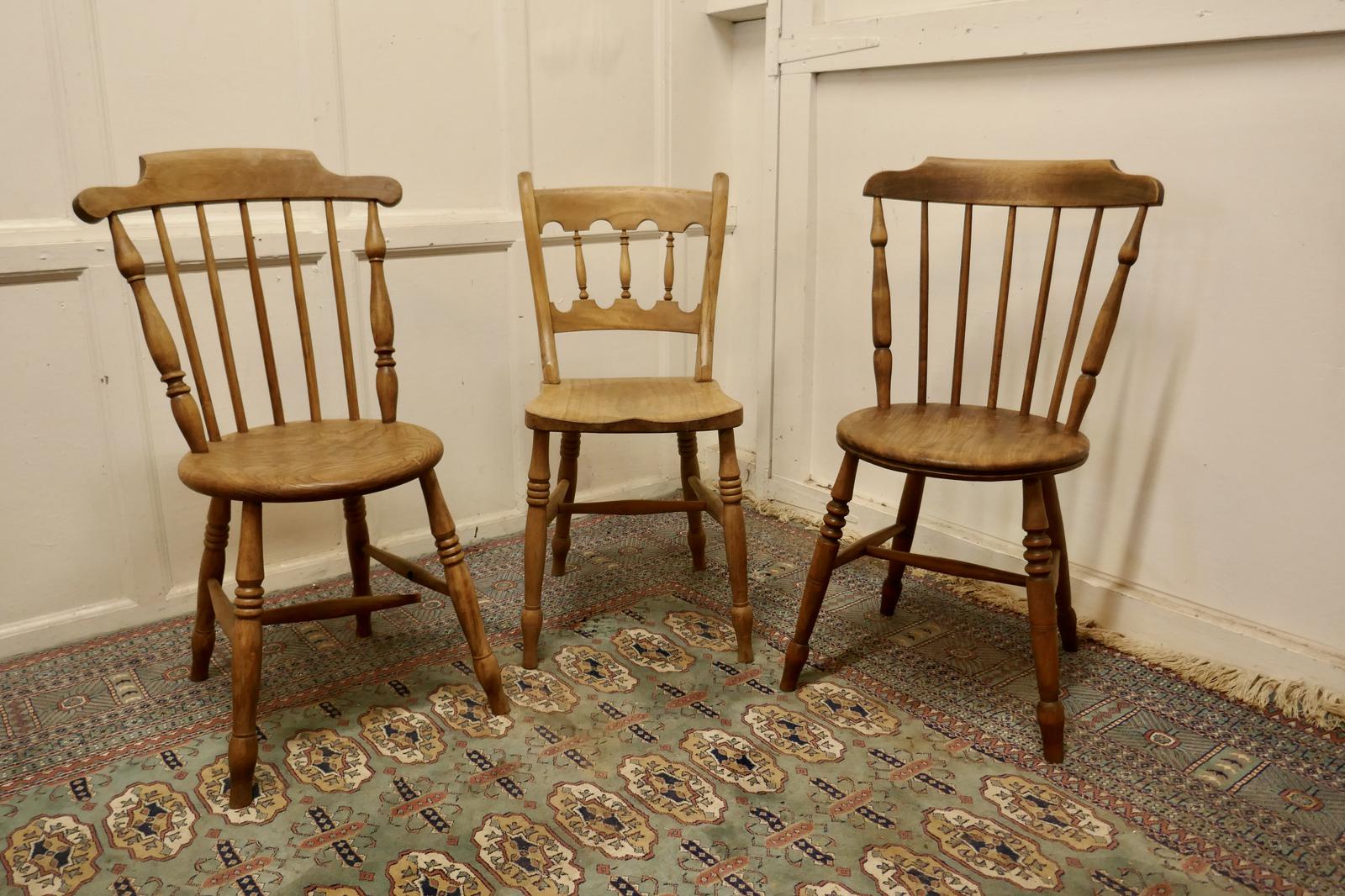 Collection of 3 Stripped Beech & Elm Country Windsor Chairs (1 of 12) Collection of 3 Stripped Beech & Elm Country Windsor Chairs (1 of 12)