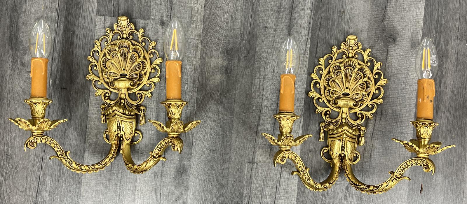 Wall Lamps Vintage French Style Brass Rococo Sconces (1 of 14)