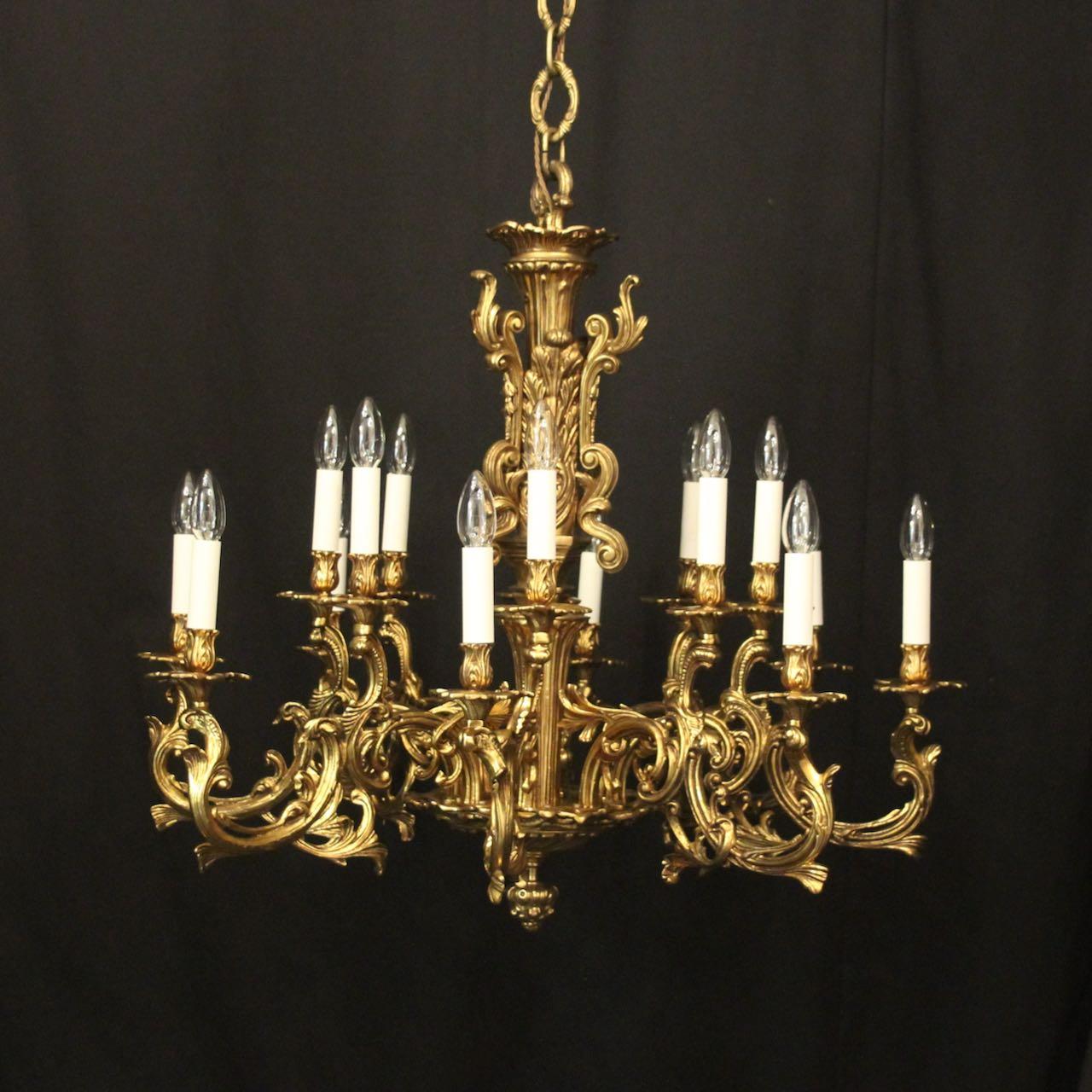 French Large Gilded Bronze 16 Light Chandelier (1 of 10)