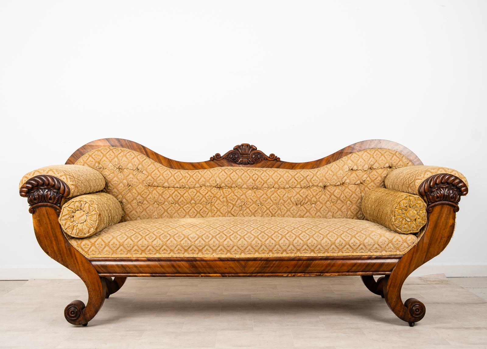 Antique Victorian Rosewood Upholstered Settee Sofa with Carved Scroll Ends c.1880 (1 of 9) Antique Victorian Rosewood Upholstered Settee Sofa with Carved Scroll Ends c.1880 (1 of 9)
