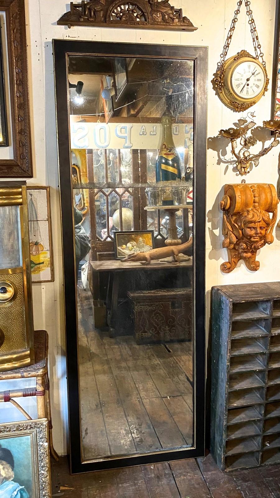 Rare Double Plate Ebonised / Brass Edge Pier Mirror From France (1 of 12)