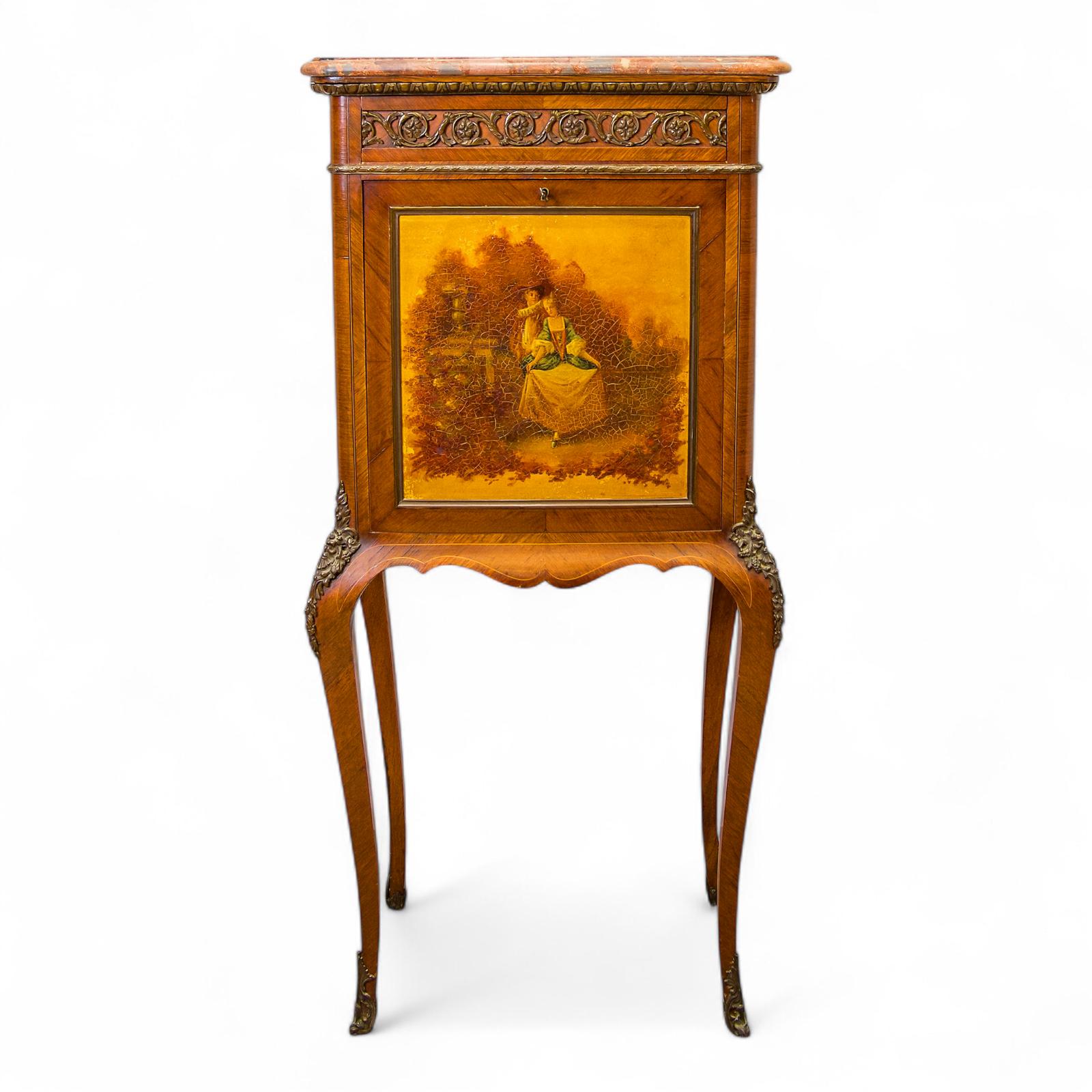 Antique Marble Top Vernis Martin Cabinet / Escritoire (1 of 7)