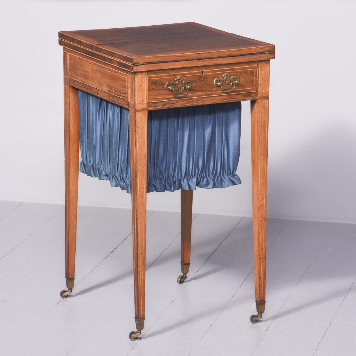 George III Rosewood Sewing Table (1 of 9)