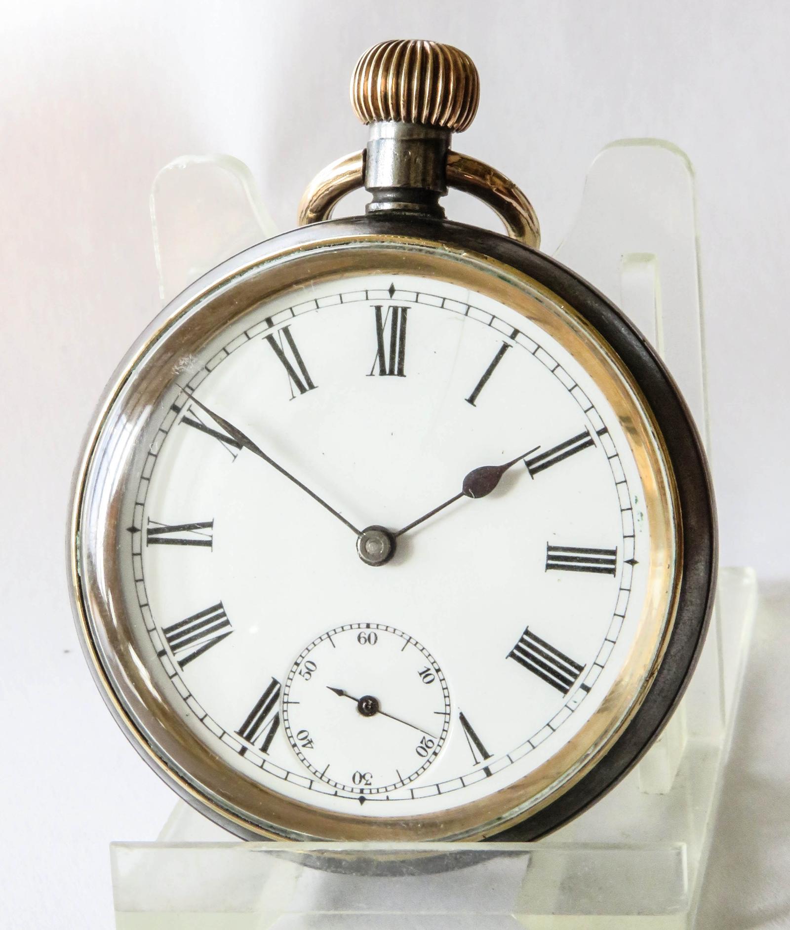 Pocket Watch: Antique Gun Metal Omega Pocket Watch c.1900 (1 of 5)