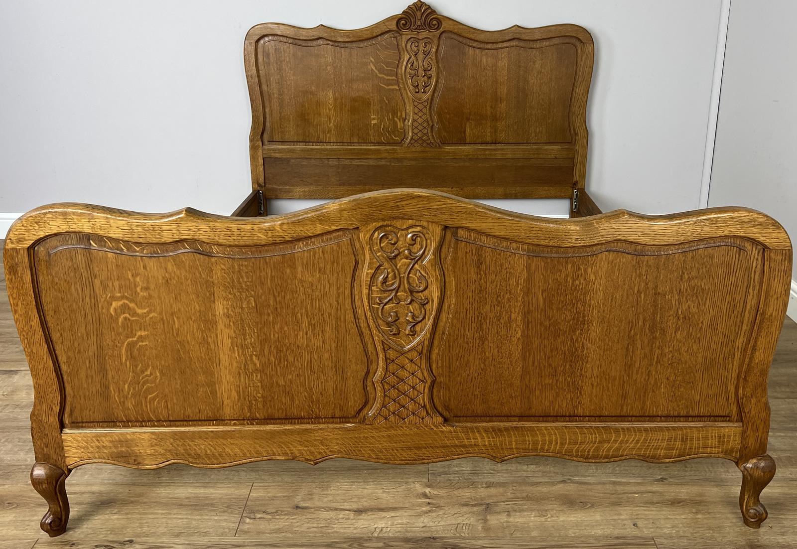 Bed Vintage French Style Oak Double Bed Frame Headboard (1 of 12) Bed Vintage French Style Oak Double Bed Frame Headboard (1 of 12)