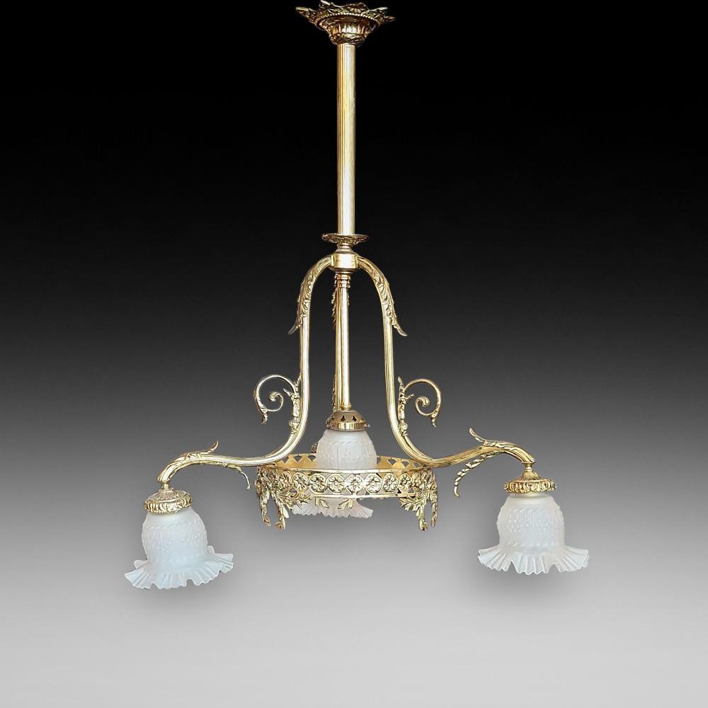 Early 20th Century French Cast Brass Chandelier (1 of 10)