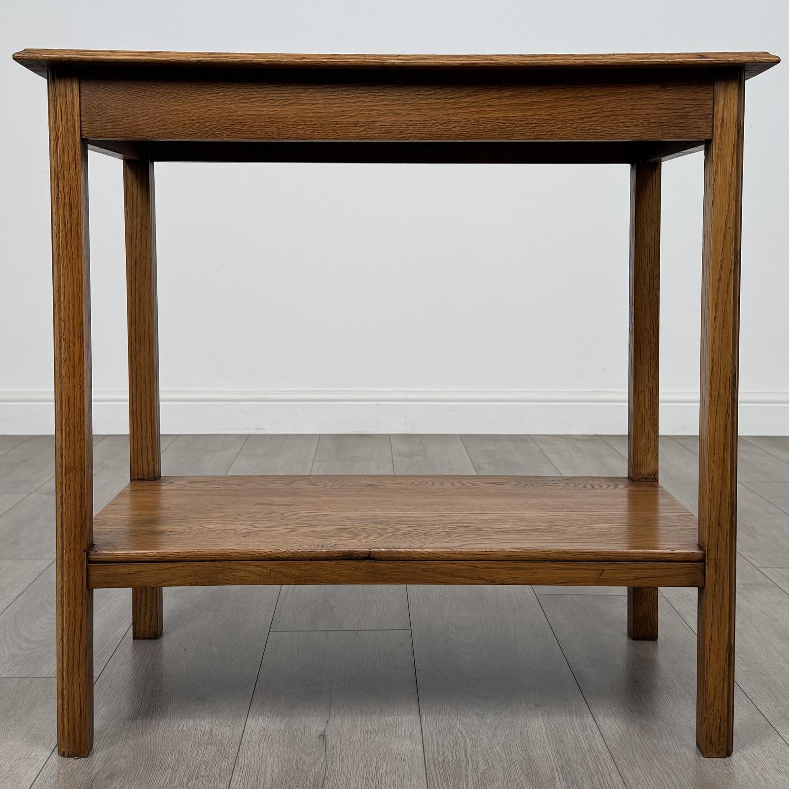 Antique 20th Century Fine Quality Golden Oak Side Table (1 of 9)