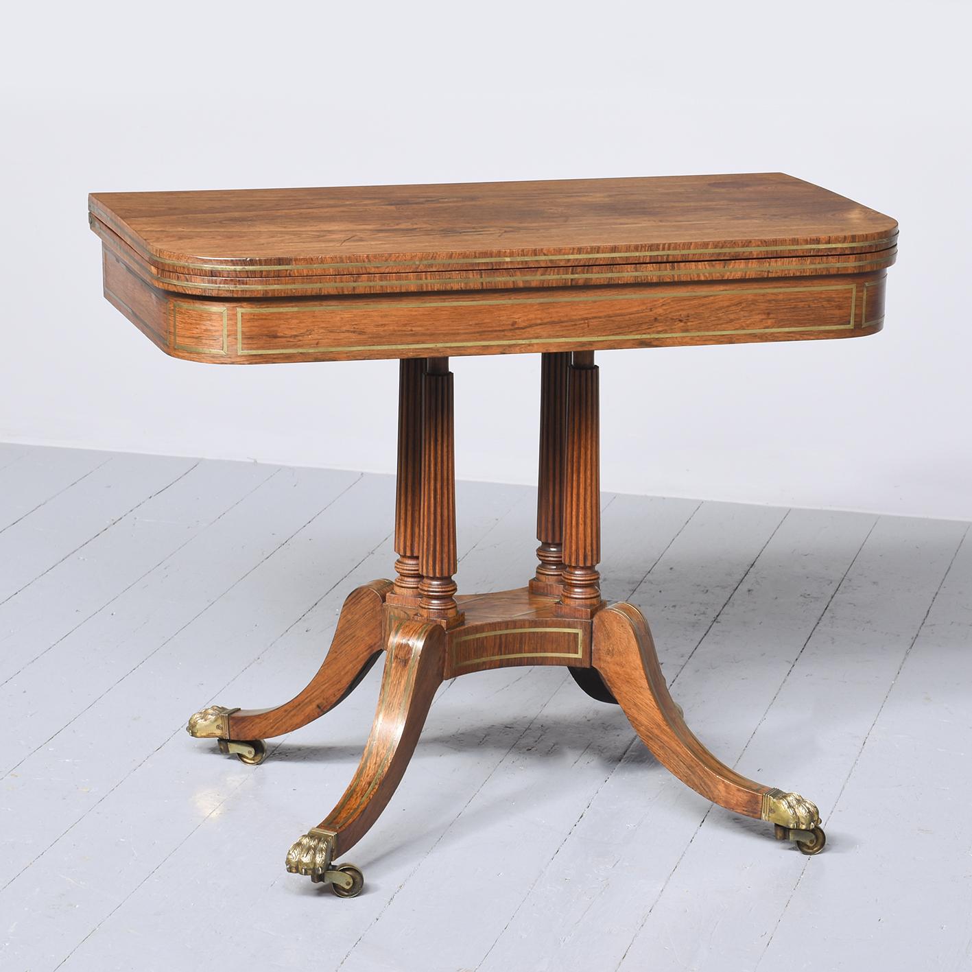 Regency Brass-inlaid Rosewood Games Table (1 of 9)