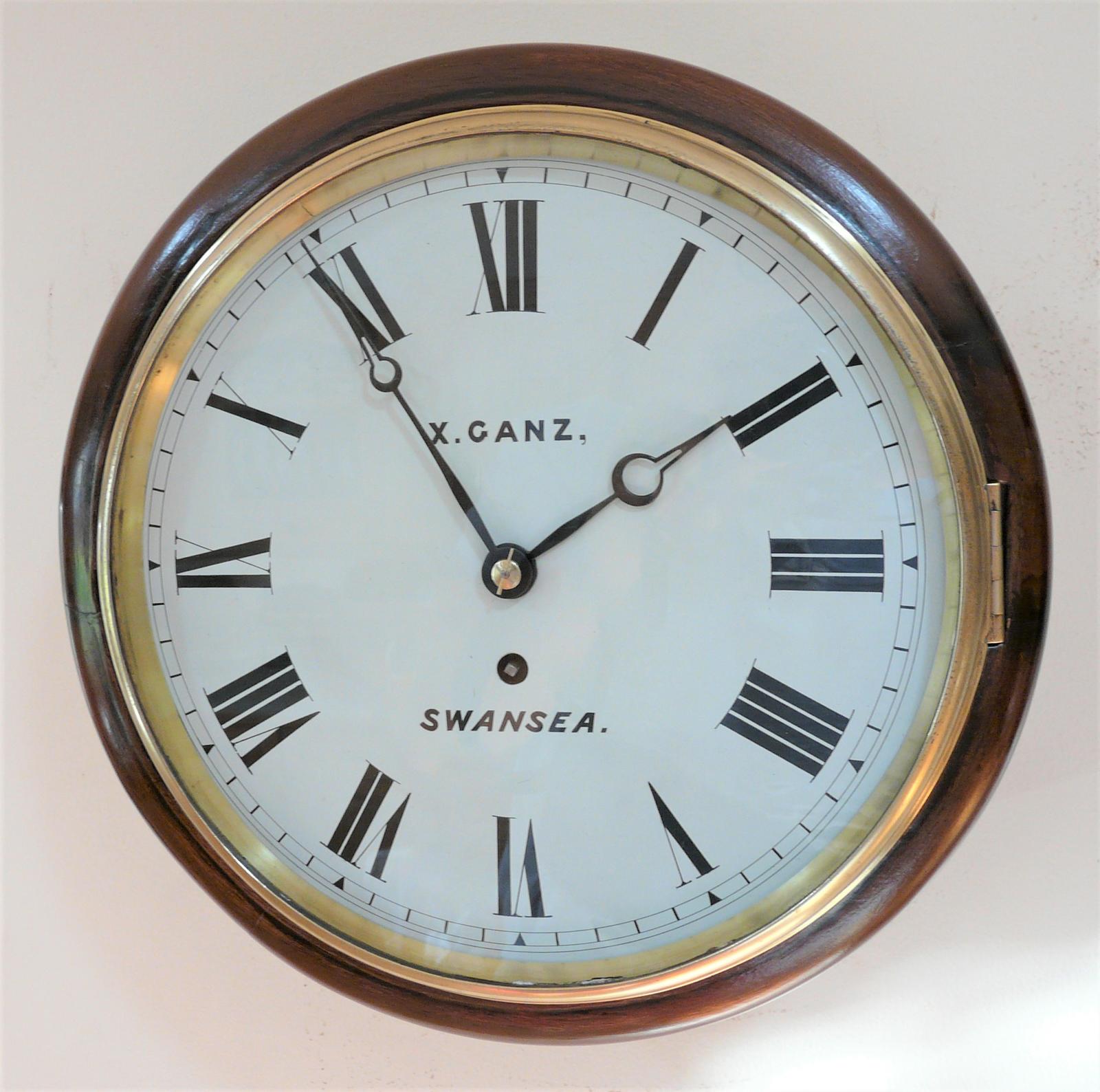 Scarce 10” British Fusee Dial Timepiece by Franz Xaver Ganz 1872 (1 of 4) Scarce 10” British Fusee Dial Timepiece by Franz Xaver Ganz 1872 (1 of 4)