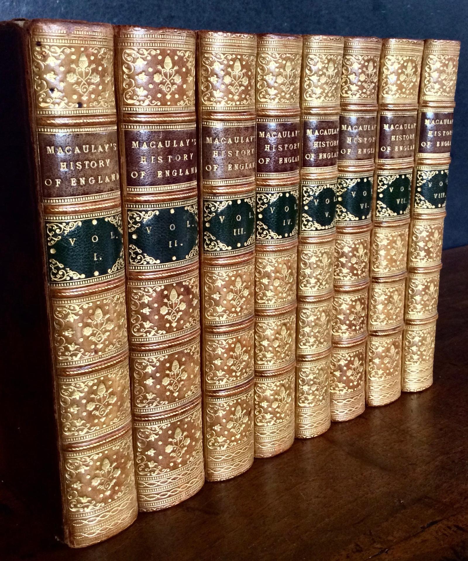 1862 History of England 8 Vols Fine Riviere Tree Calf Leather (1 of 4) 1862 History of England 8 Vols Fine Riviere Tree Calf Leather (1 of 4)