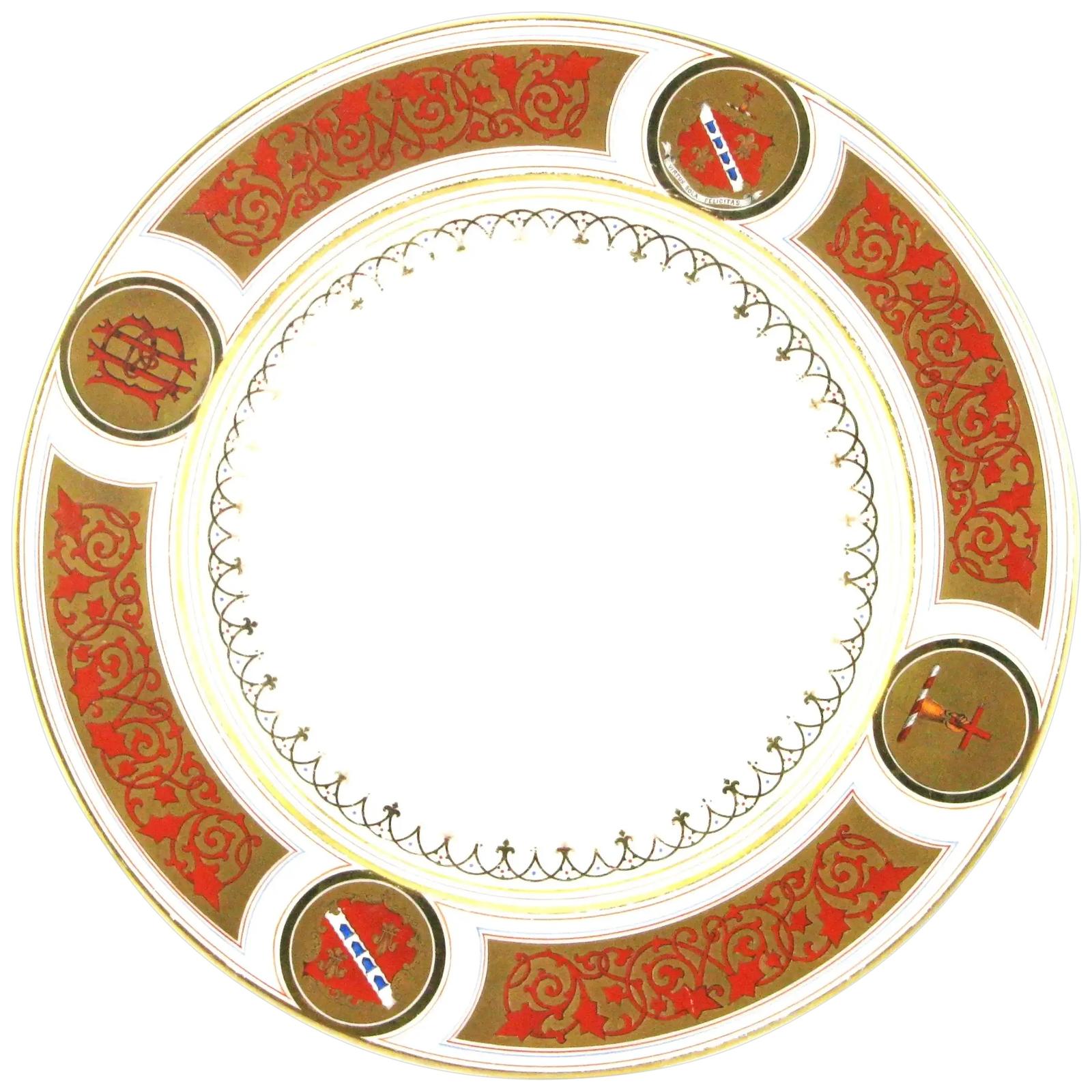 19th Century English Armorial Porcelain Plate Bliss Family (1 of 9)