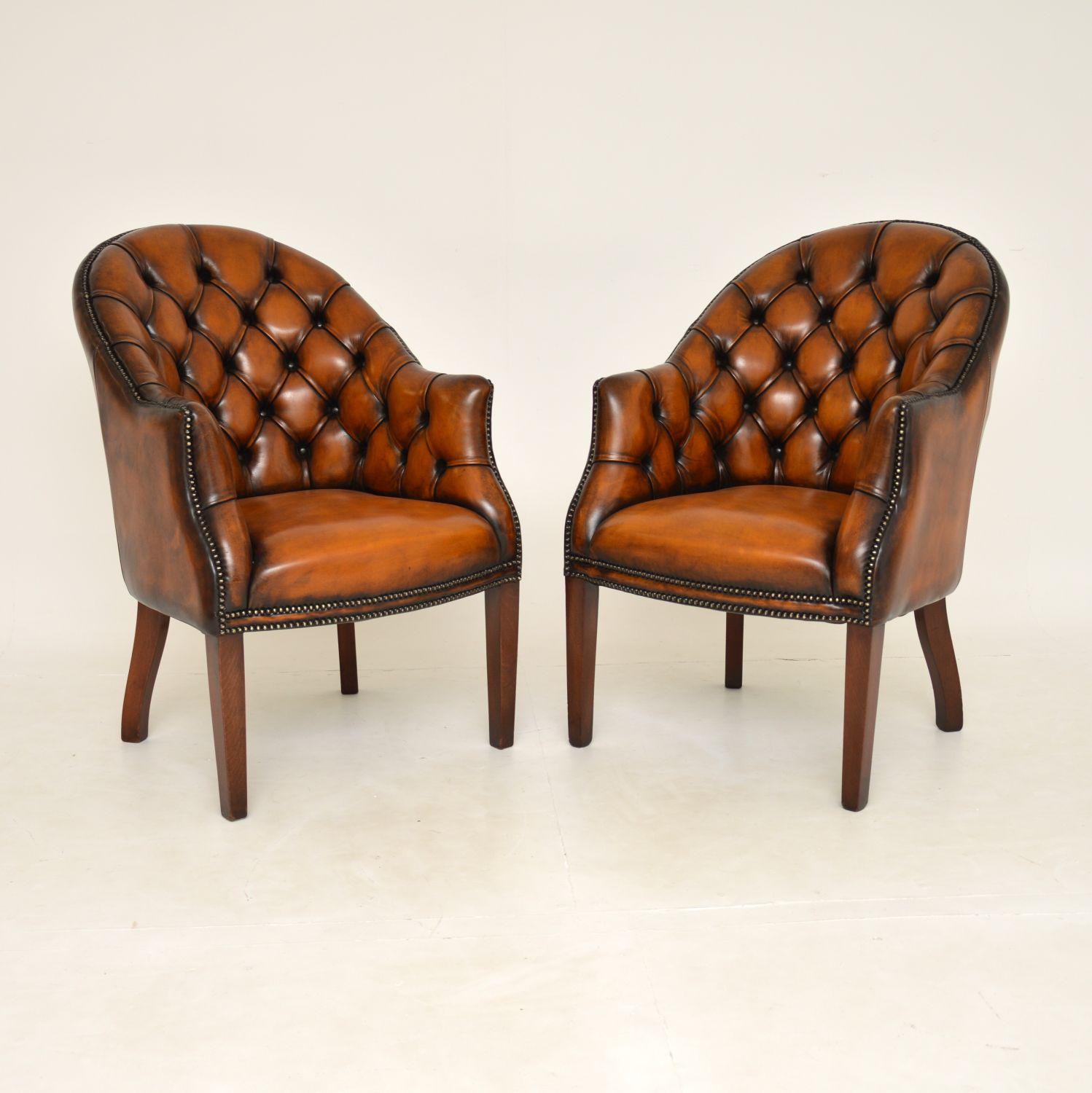 Pair of Georgian Style Leather Armchairs (1 of 10) Pair of Georgian Style Leather Armchairs (1 of 10)