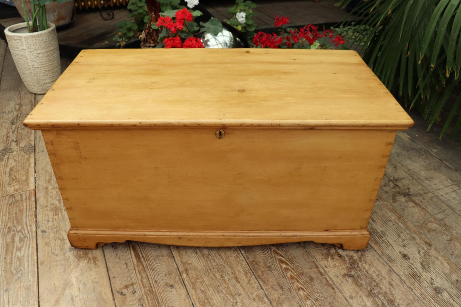 Exceptional Old Pine Blanket Chest / Box / Trunk / Coffee Table 3761