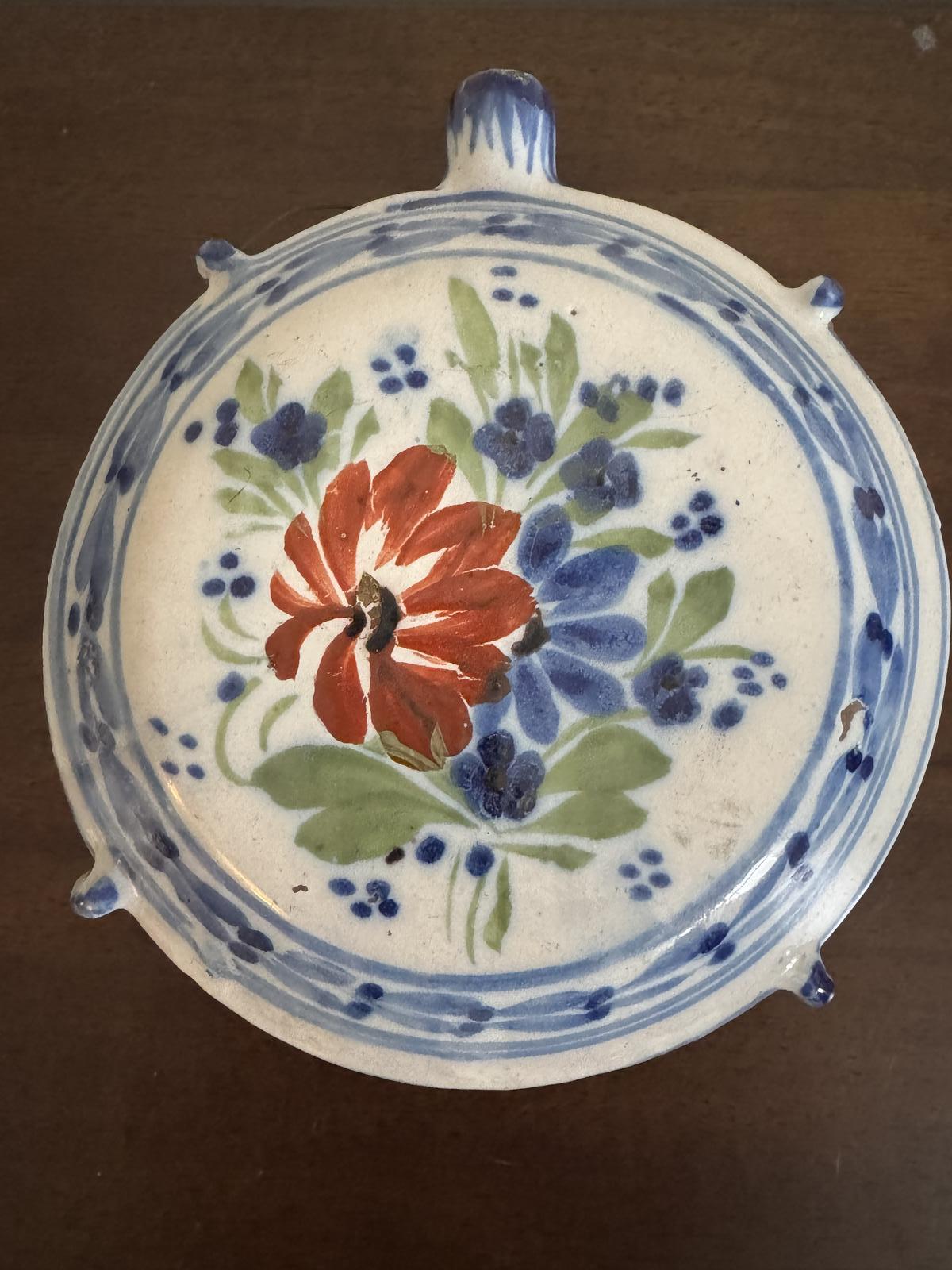 19th Century French Faience Pilgrim Flask (1 of 21)