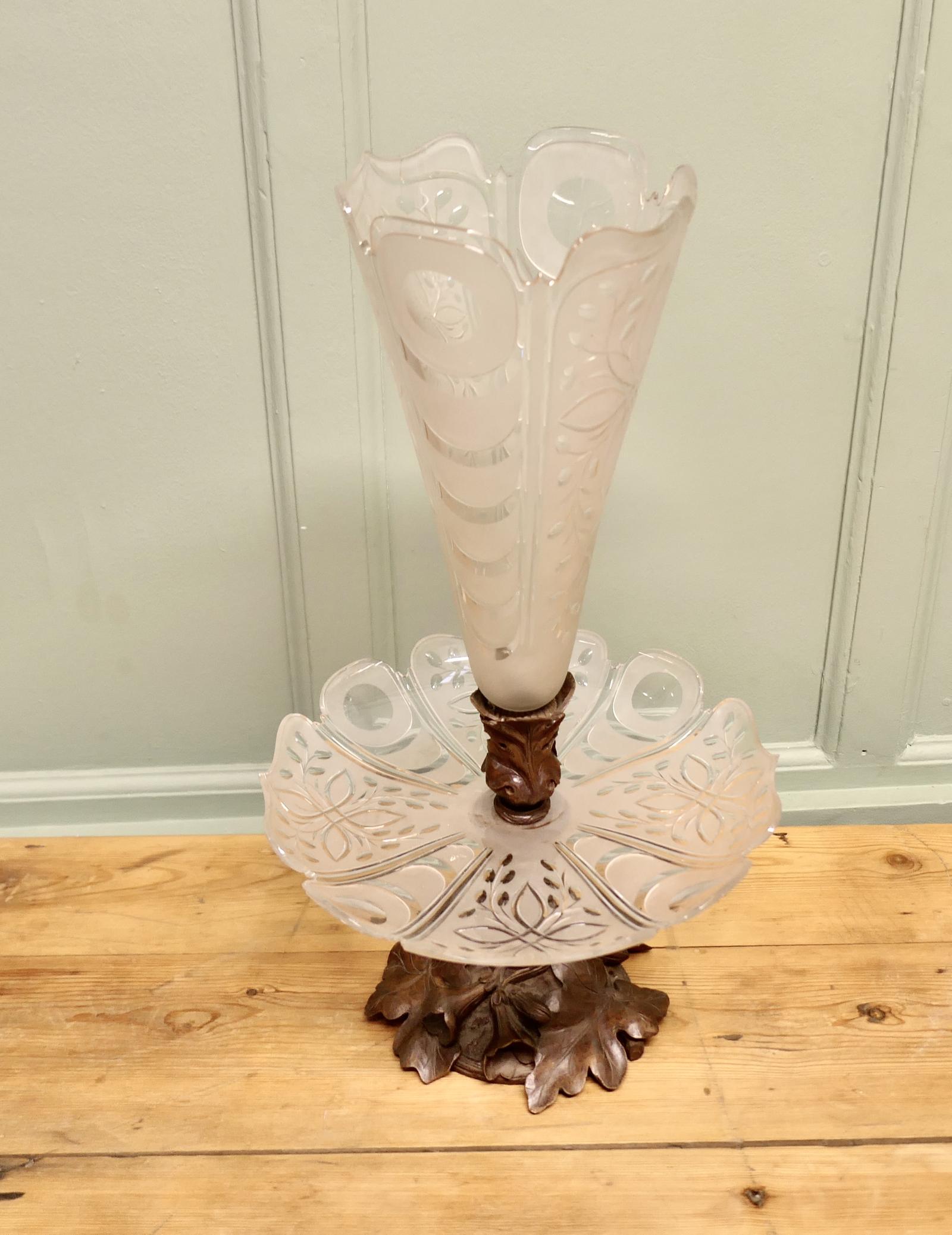 Carved Black Forest & Baccarat Crystal Epergne Centre Piece (1 of 6)