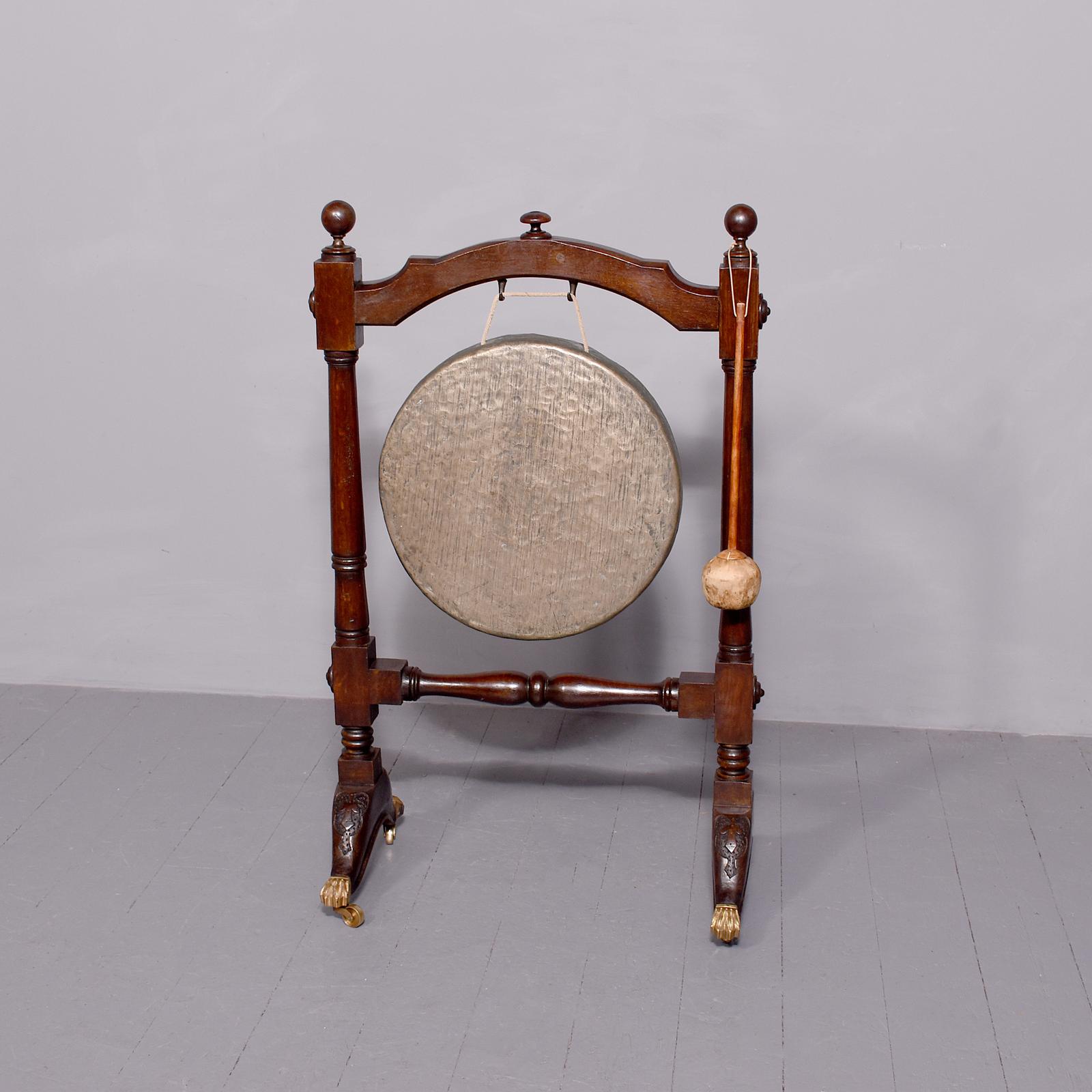 Large Oak Gong on Stand (1 of 9)