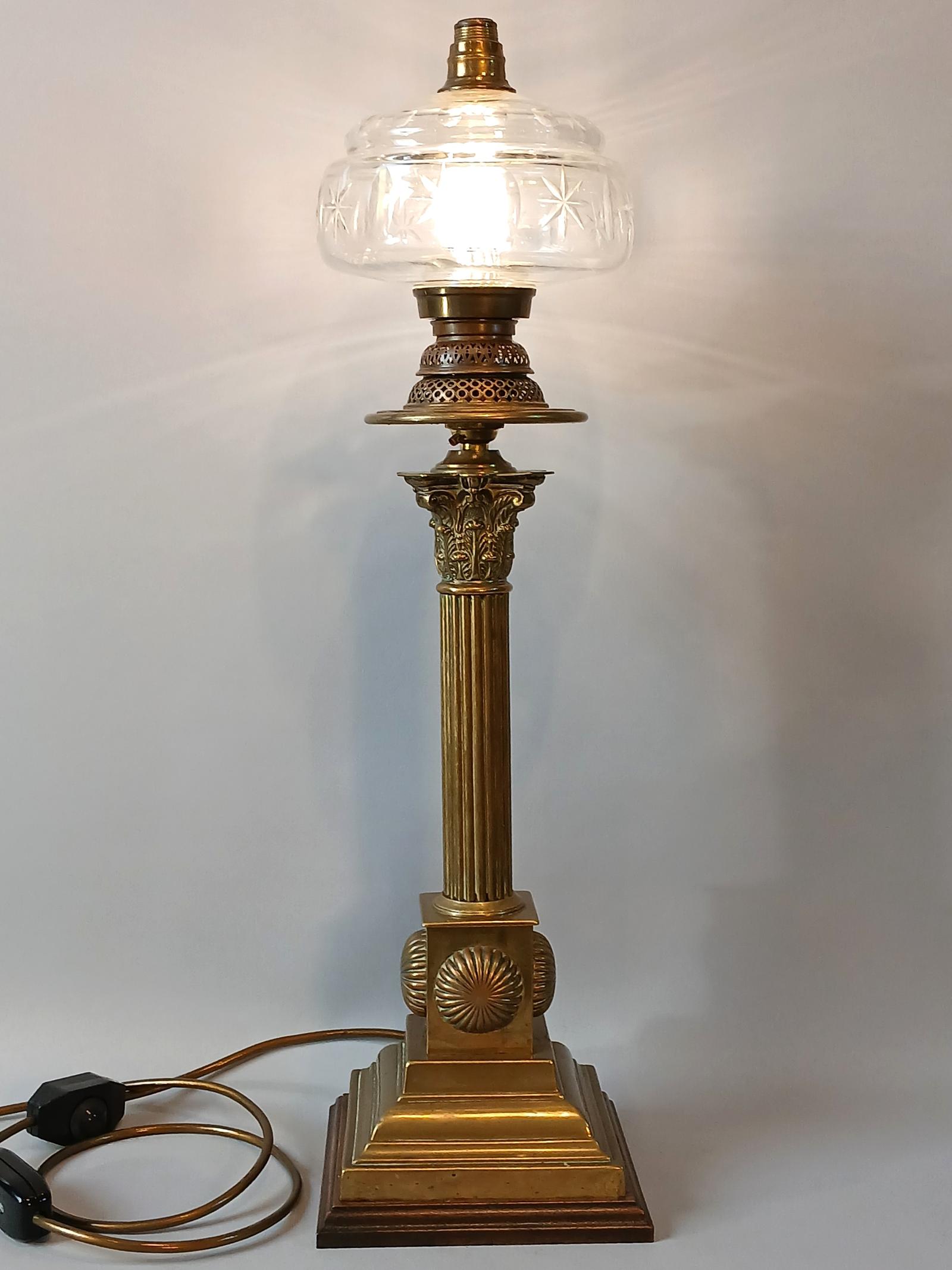 Impressive Neoclassical Style Brass Oil Lamp Turned Into Dimmable Electric Table/side Lamp - GOL019 (1 of 13)