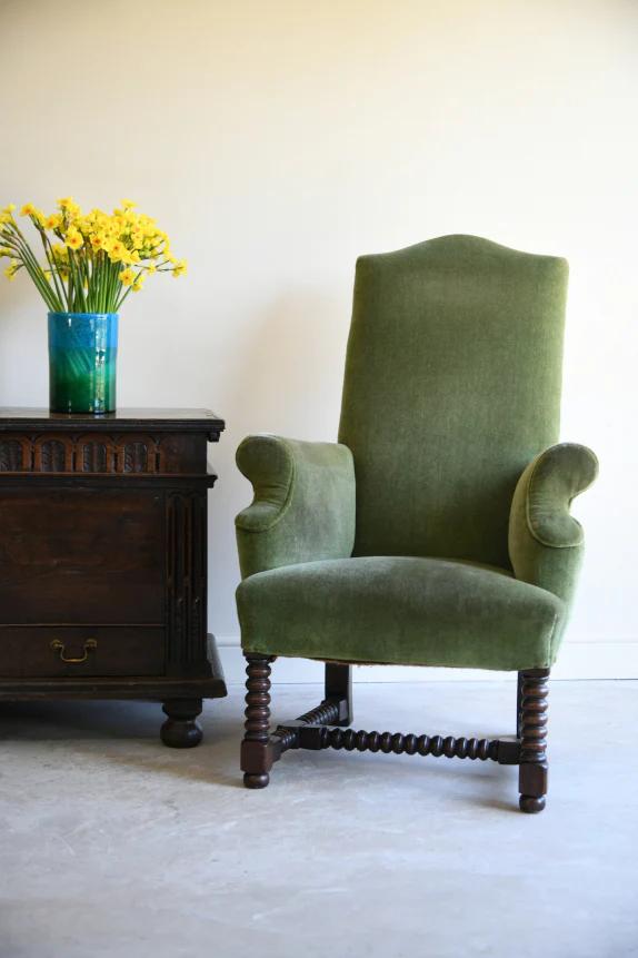 Upholstered Bobbin Frame Armchair (1 of 12)
