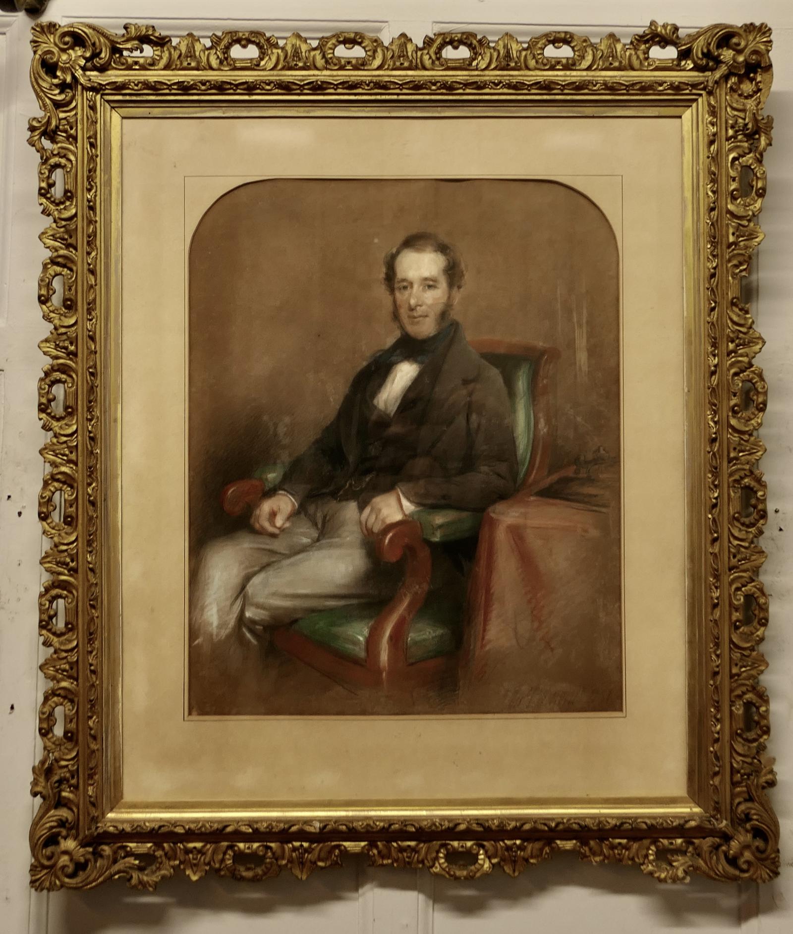 Portrait of a Gentleman in Pastel & Charcoal by Thomas Price Downes (1 of 13)