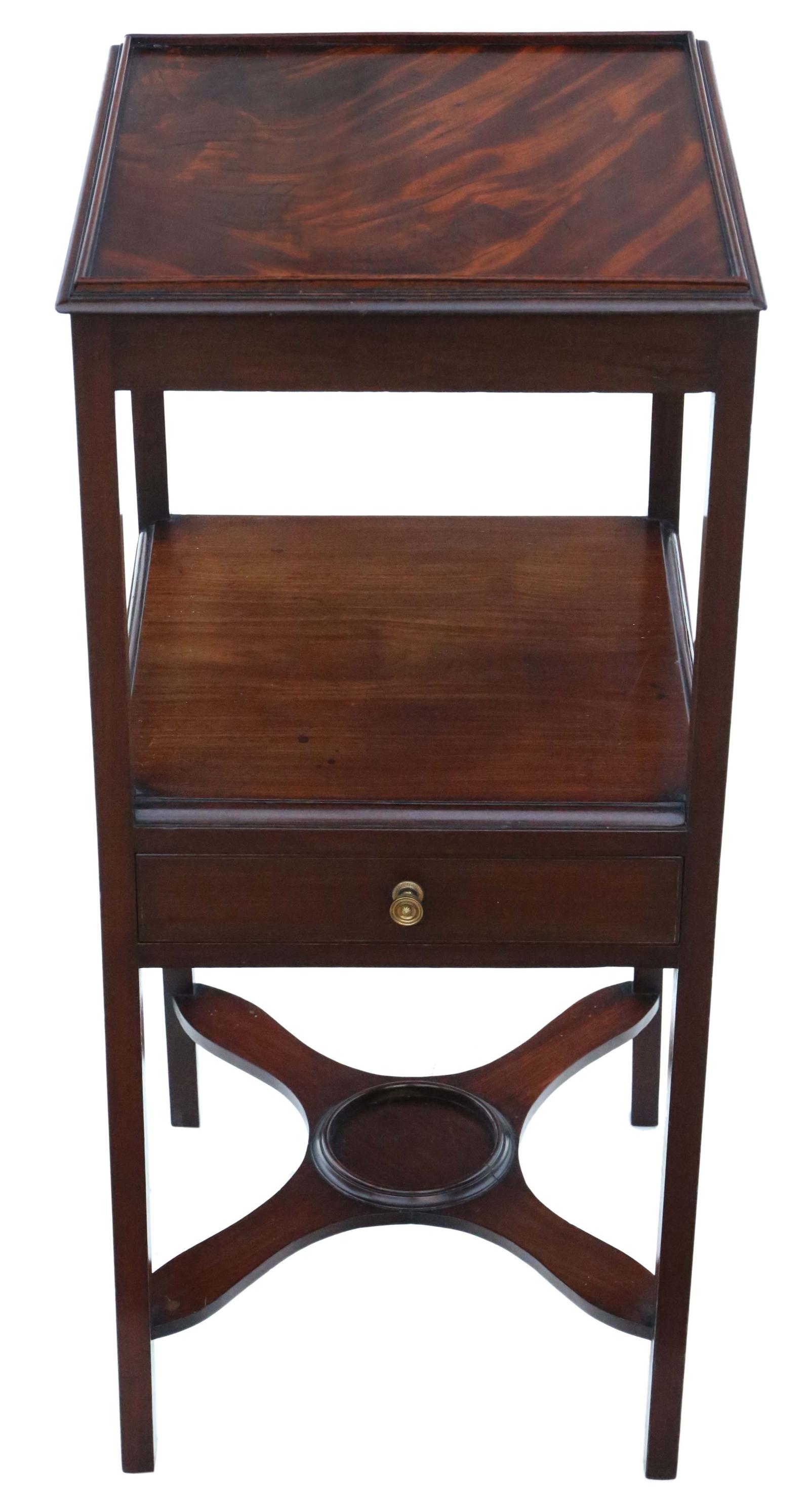 Antique Quality Mahogany Washstand Bedside Table Georgian Nightstand 19th Century (1 of 6)