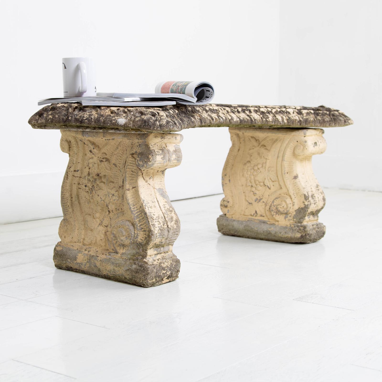 Curved Well Weathered Concrete Garden Seat Bench (1 of 10) Curved Well Weathered Concrete Garden Seat Bench (1 of 10)