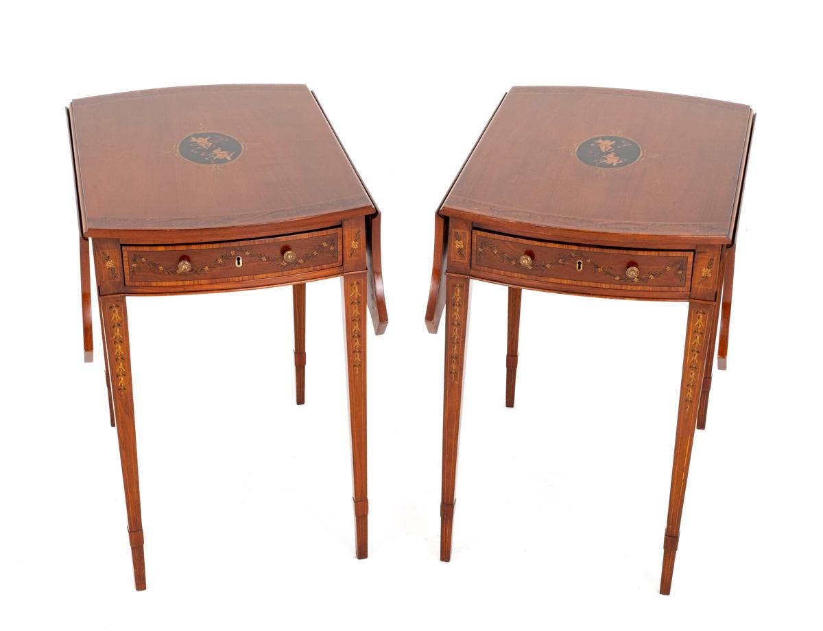 Pair of Sheraton Revival Mahogany Pembroke Tables c.1920 (1 of 9)