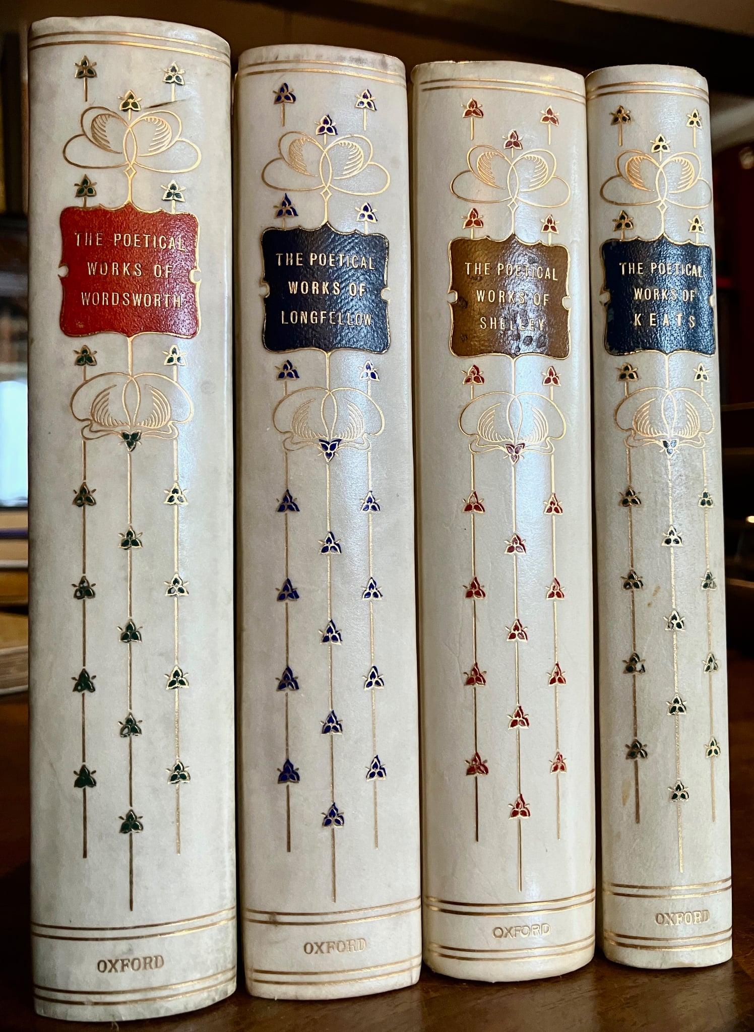 Antique Poetry Collection 4 Vellum Bindings Shelley Keats Longfellow Wordsworth (1 of 4) Antique Poetry Collection 4 Vellum Bindings Shelley Keats Longfellow Wordsworth (1 of 4)
