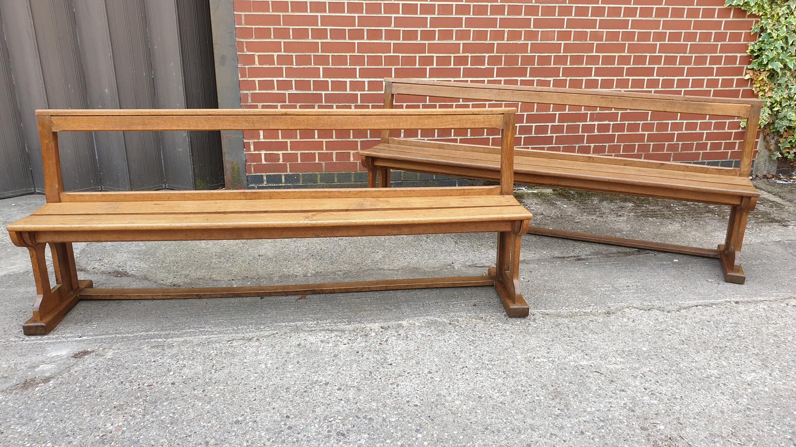 Superb Pair of Oak Benches (1 of 1)