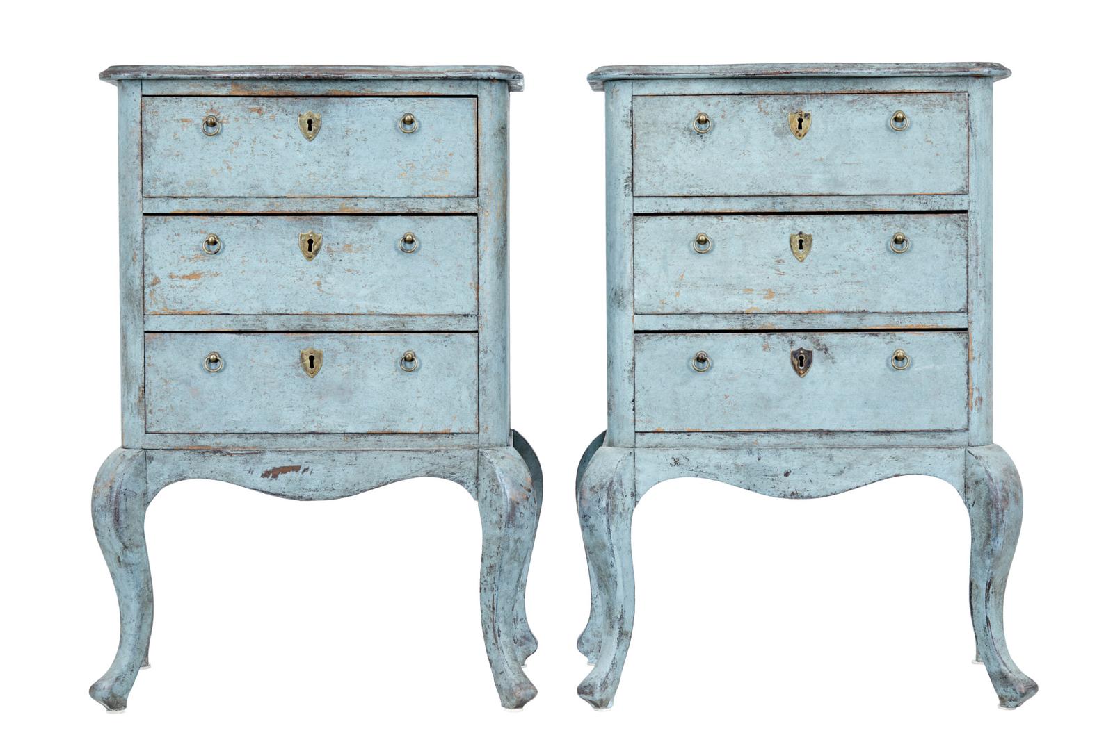 Pair of 19th Century Small Painted Chest of Drawers (1 of 9) Pair of 19th Century Small Painted Chest of Drawers (1 of 9)