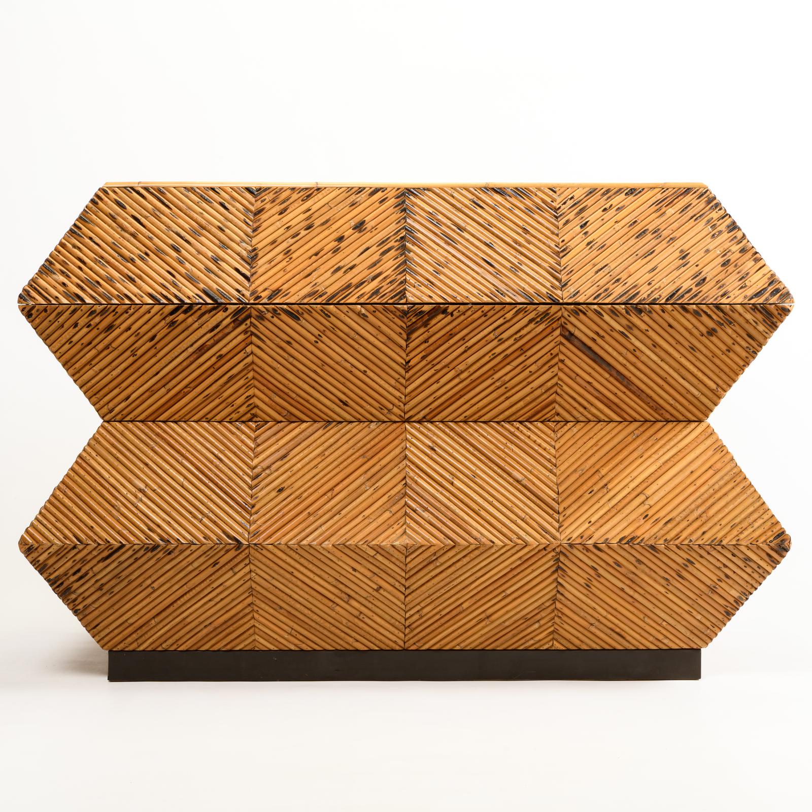 Giusto Purini & Maurizio Mariani for Vivai Del Sud, Italy Sculptural Bamboo Chest, Circa 1975 (1 of 18)