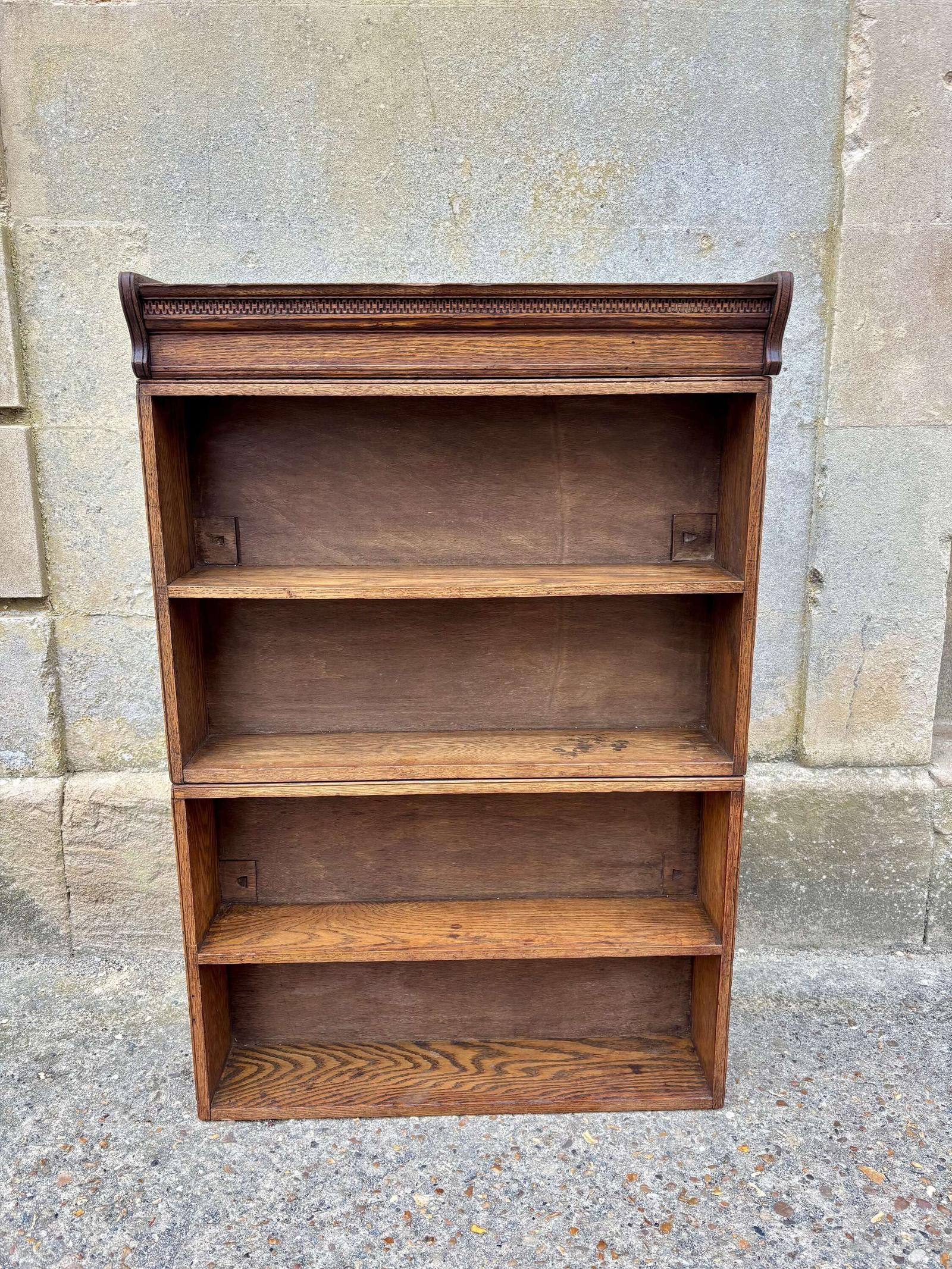 Edwardian Elm Open Fronted Bookcase. (1 of 8)