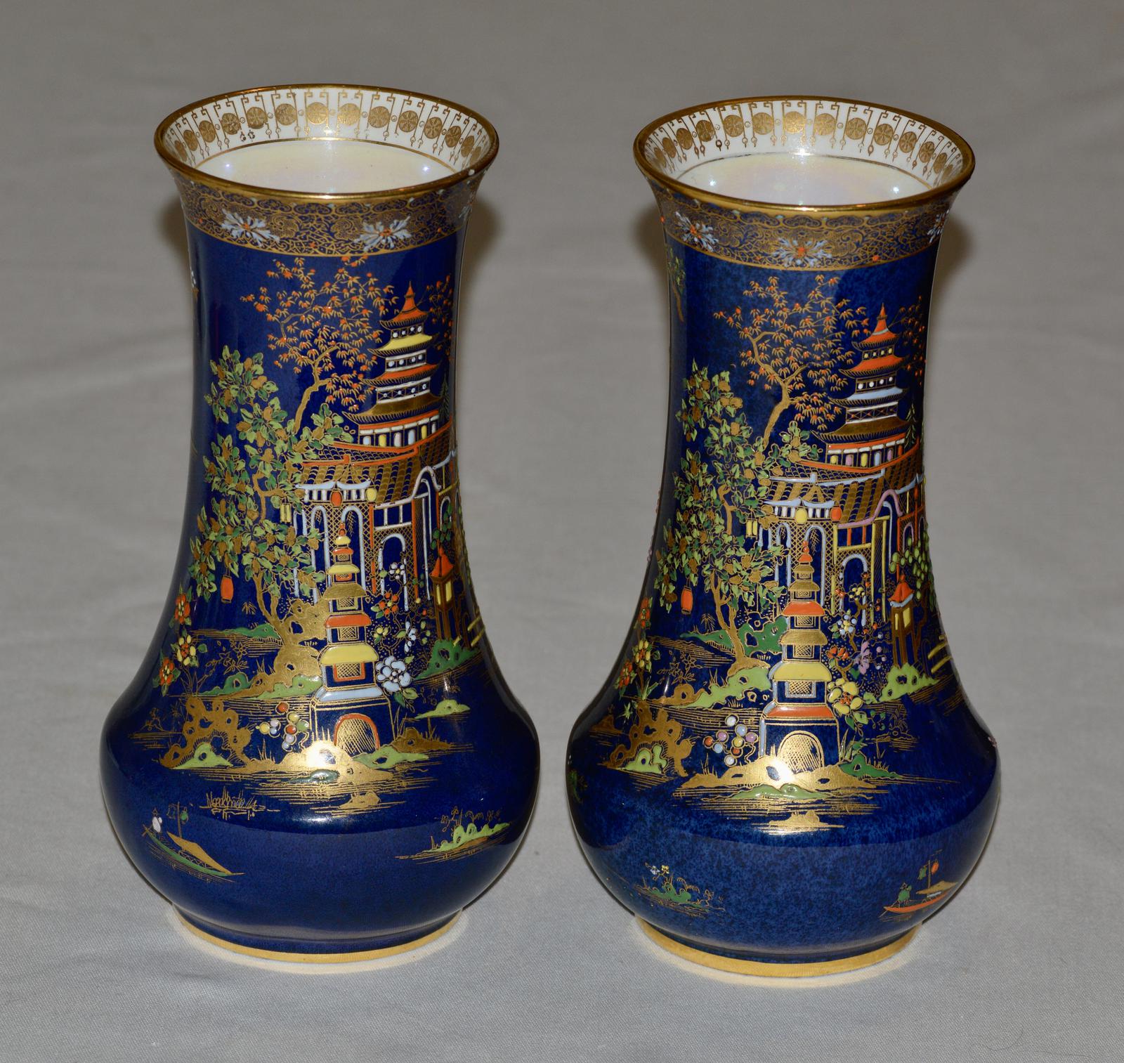 Near Pair of 1920's Carltonware Porcelain Vases (1 of 7)