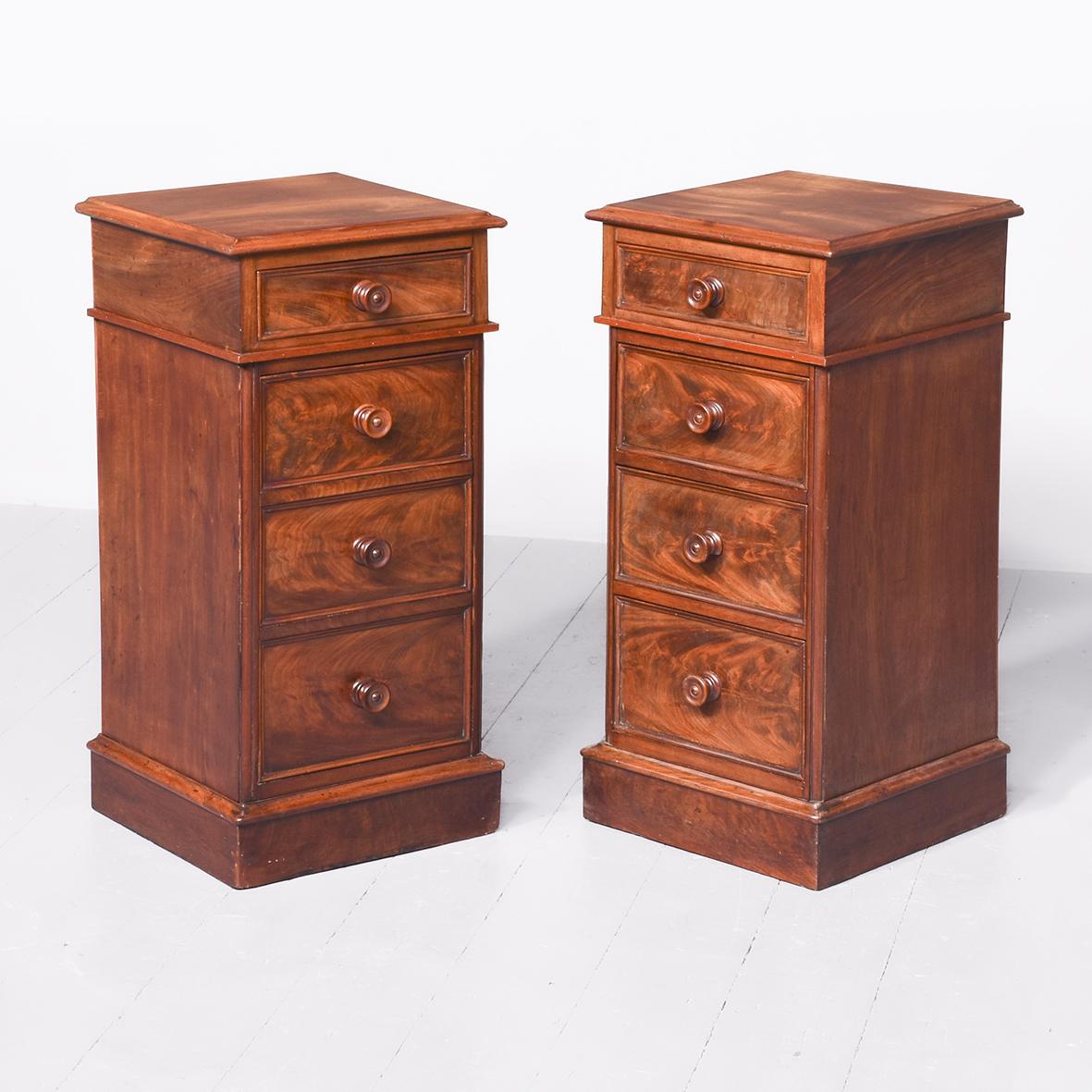 Pair of Mid Victorian Mahogany Neat-sized Chest of Drawers / Bedside Lockers (1 of 6)