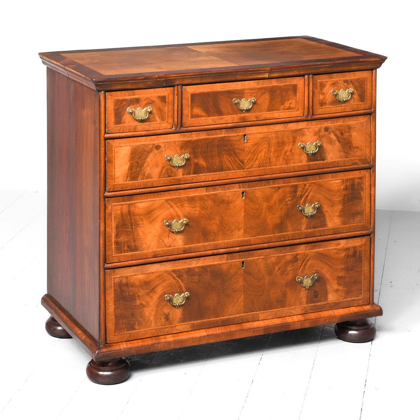 George I Style Inlaid Walnut Chest of Drawers c.1850 (1 of 7) George I Style Inlaid Walnut Chest of Drawers c.1850 (1 of 7)
