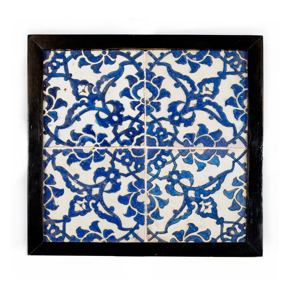 A panel of four square Ottoman Empire ‘Dome of the Rock’ tiles (1 of 6)