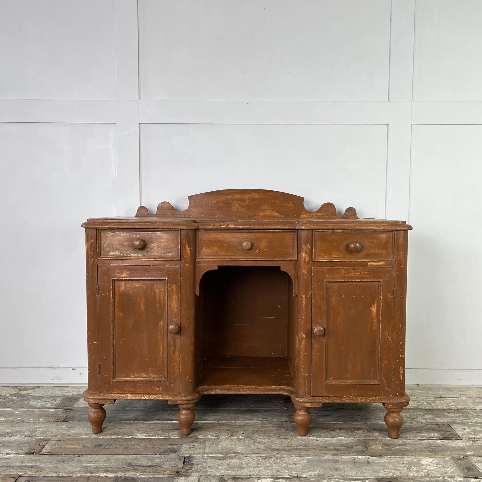 Small 19th C. Painted Pine Sideboard (1 of 15)